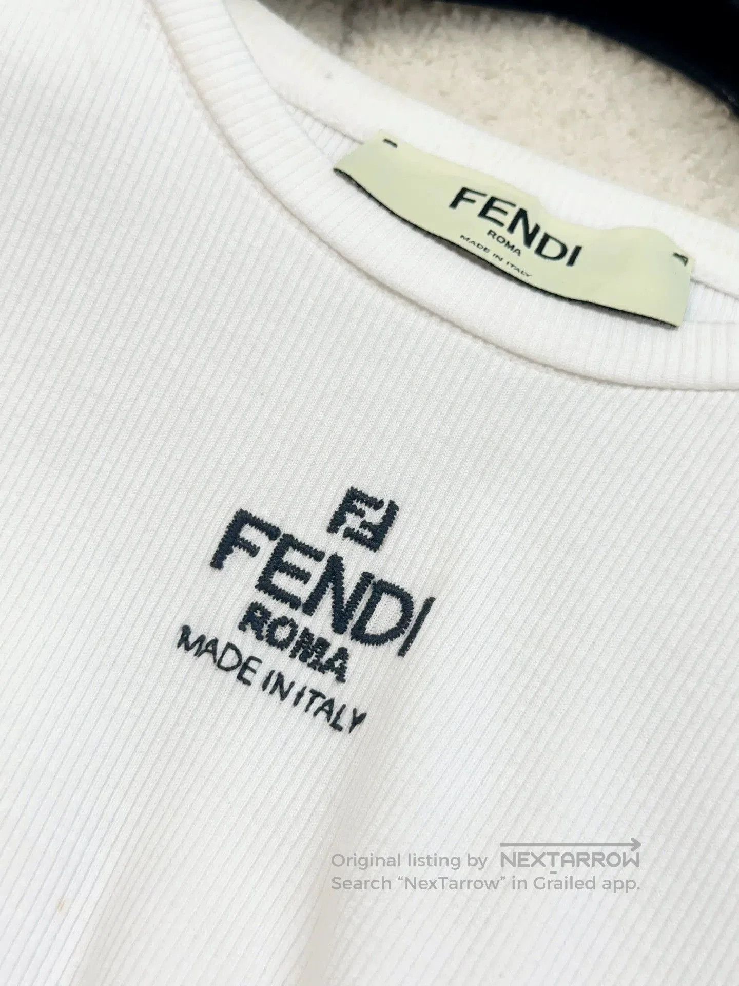 Fendi Fendi White Short Sleeve Knit Top. Size US M / EU 48-50 / 2 - 3 Thumbnail