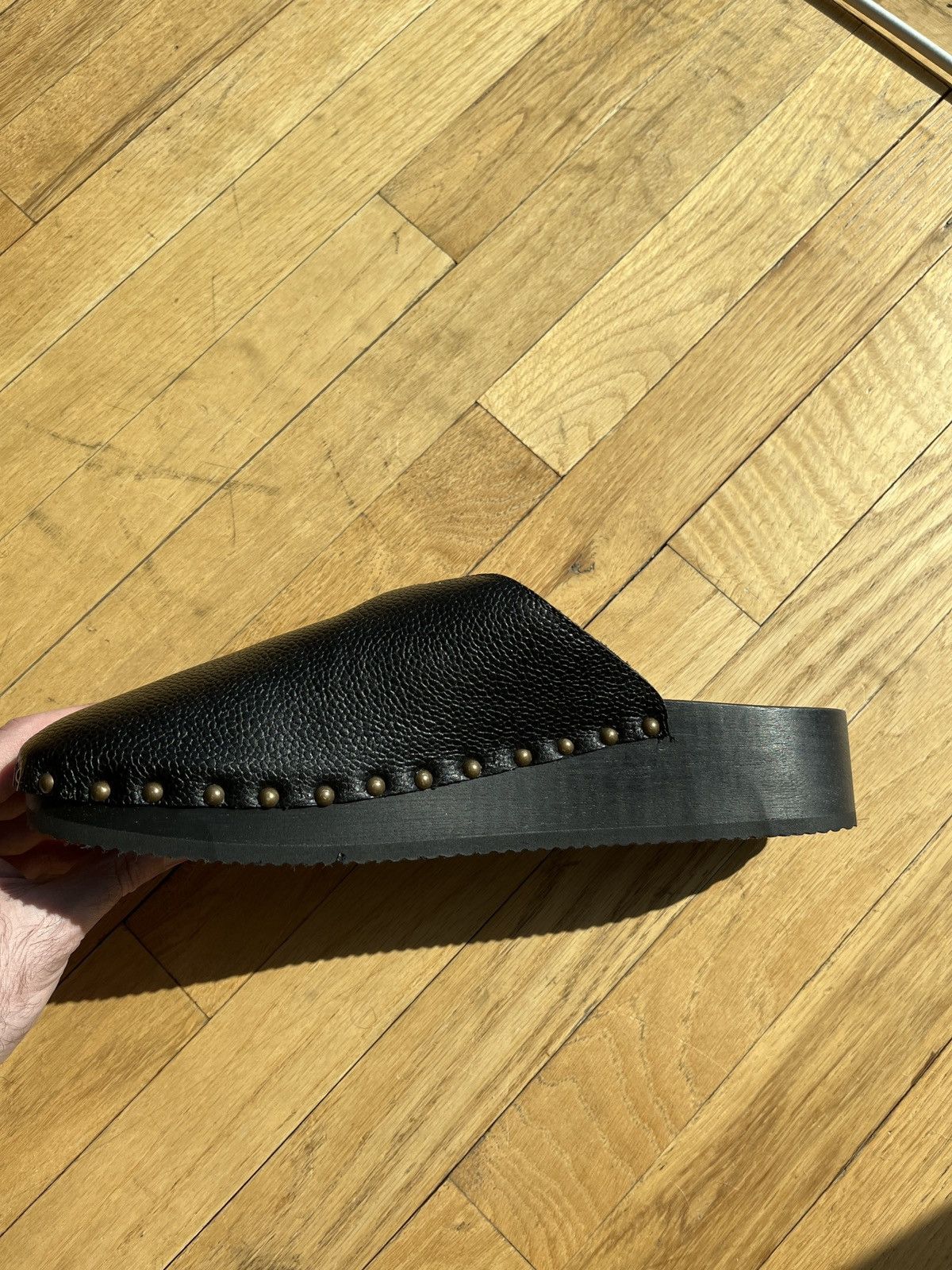 4SDESIGNS Black Sabot Wooden Clog Size US 12 / EU 45 - 1 Thumbnail