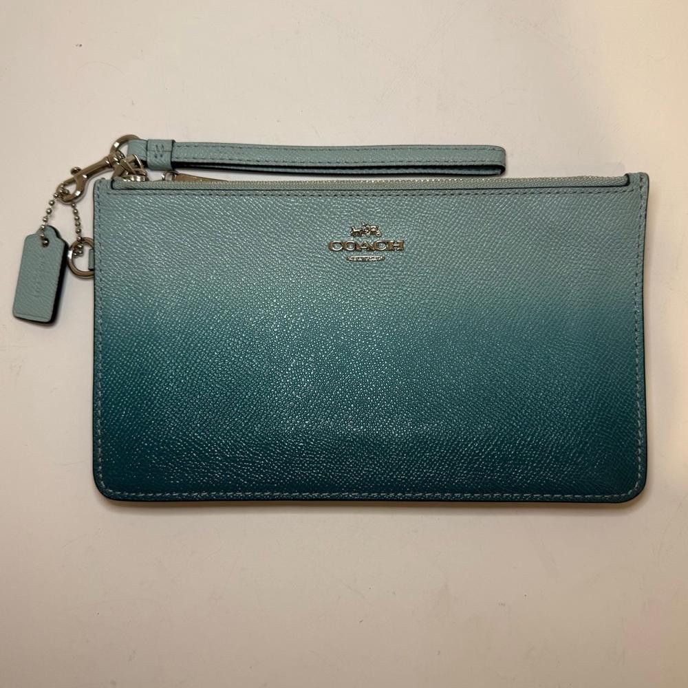 Coach COACH Crosby Clutch Wristlet Ombre Sea Green Teal Blue Size ONE SIZE - 2 Thumbnail