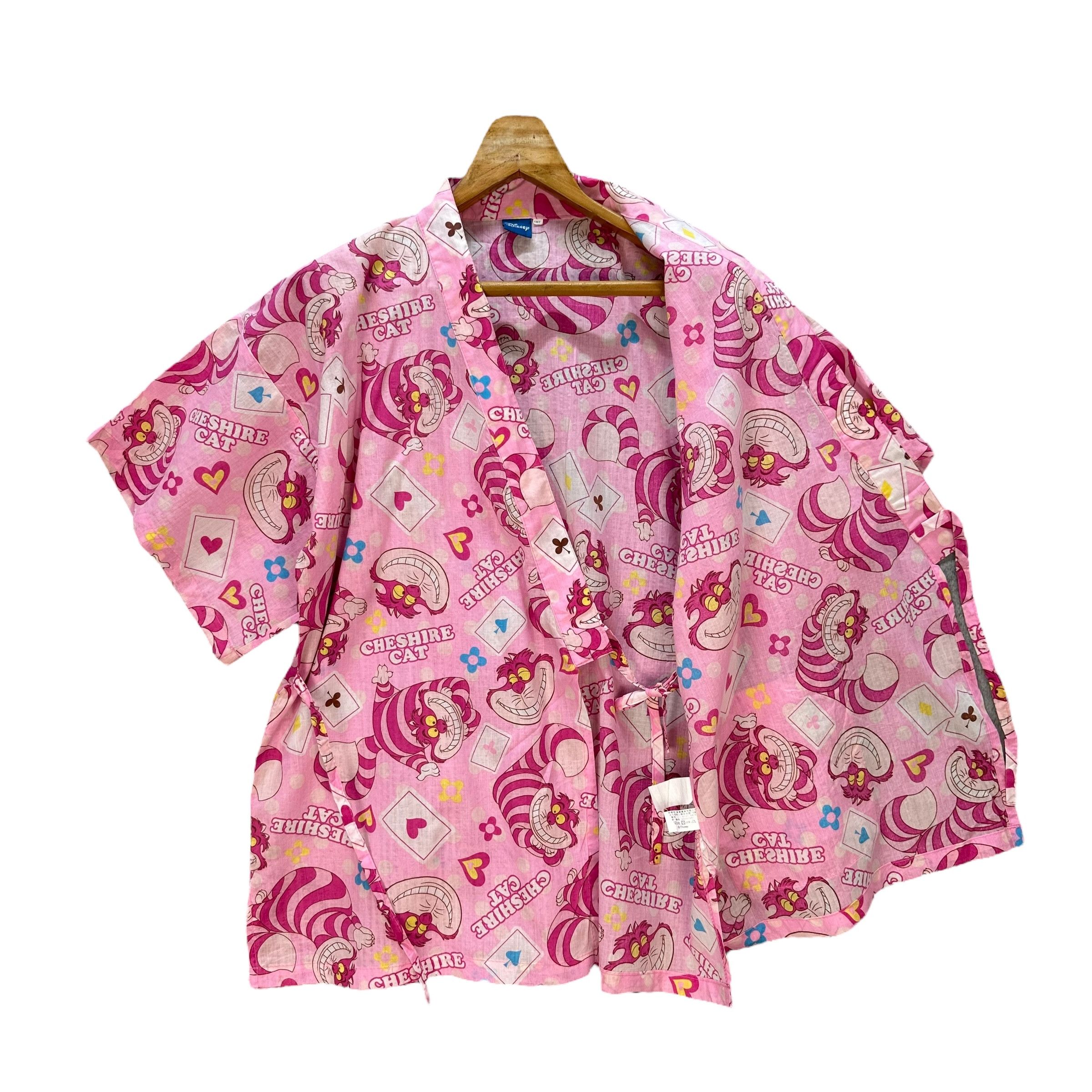 Disney Cheshire Cat Fullprint Pink Kimono Cardigan Jacket #9201-69 Size US L / EU 52-54 / 3 - 6 Thumbnail