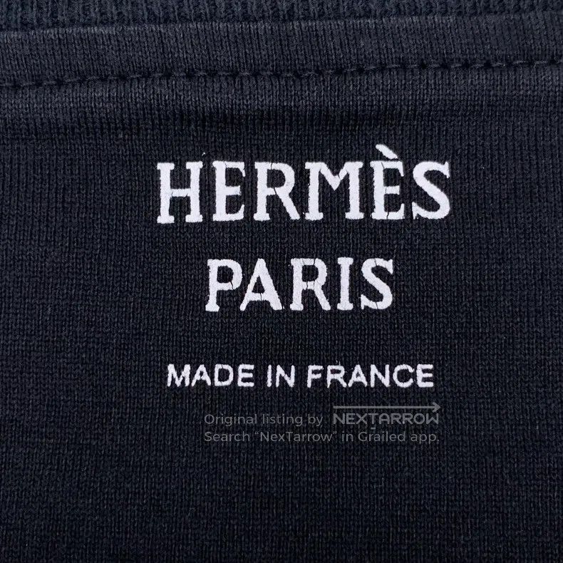 Hermes Hermes Black Floral Printed Cotton Round Neck Short Sleeve Size XXS / US 00 / IT 34 - 5 Thumbnail