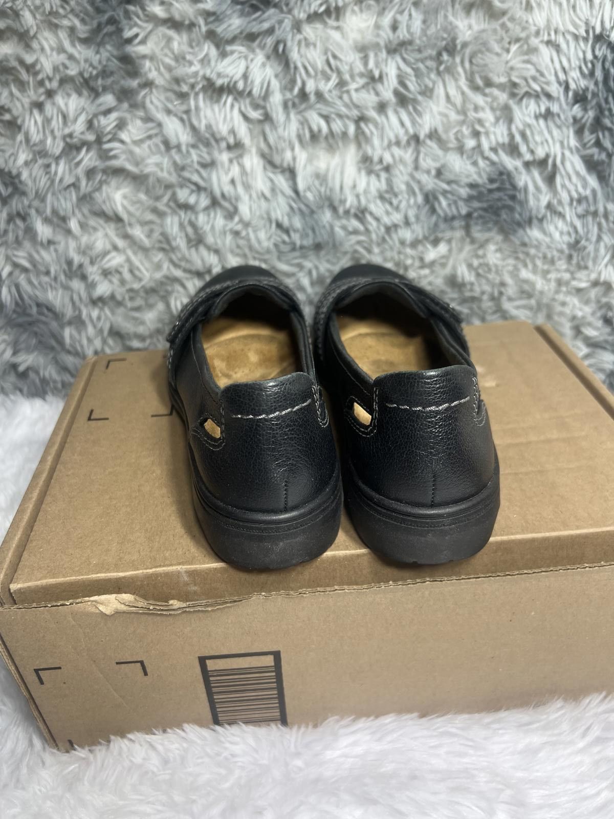 Clarks Clarks Collection Black Leather Slip-On Comfort Shoes Size US 7.5 / IT 37.5 - 3 Thumbnail