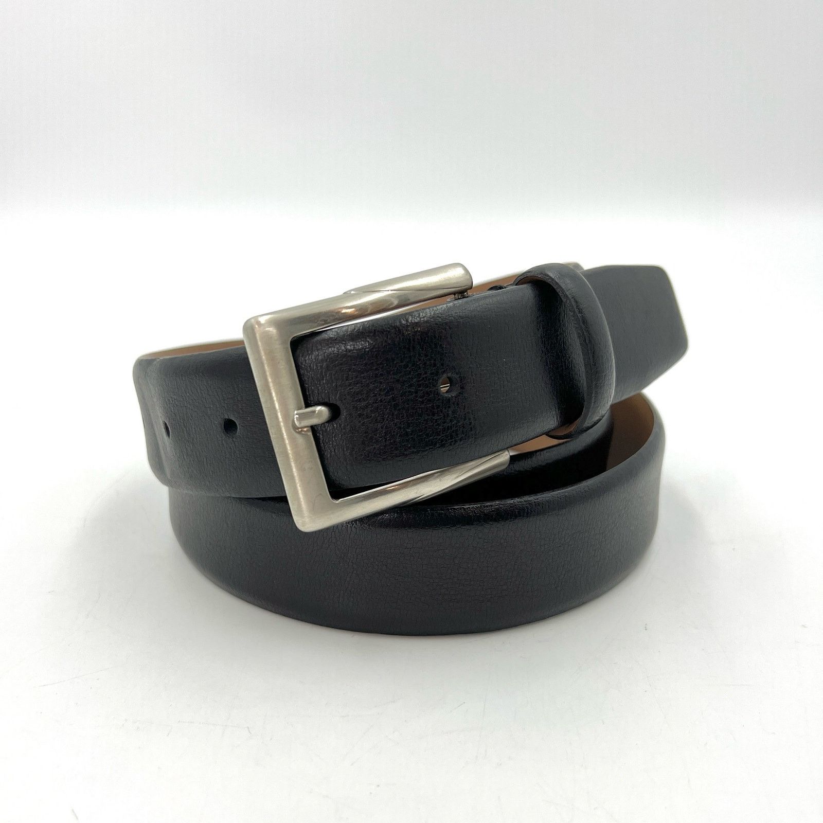 Perry Ellis Perry Ellis Reversible Buckle Leather Belt Black Brown 44 W Size 44 - 1 Thumbnail