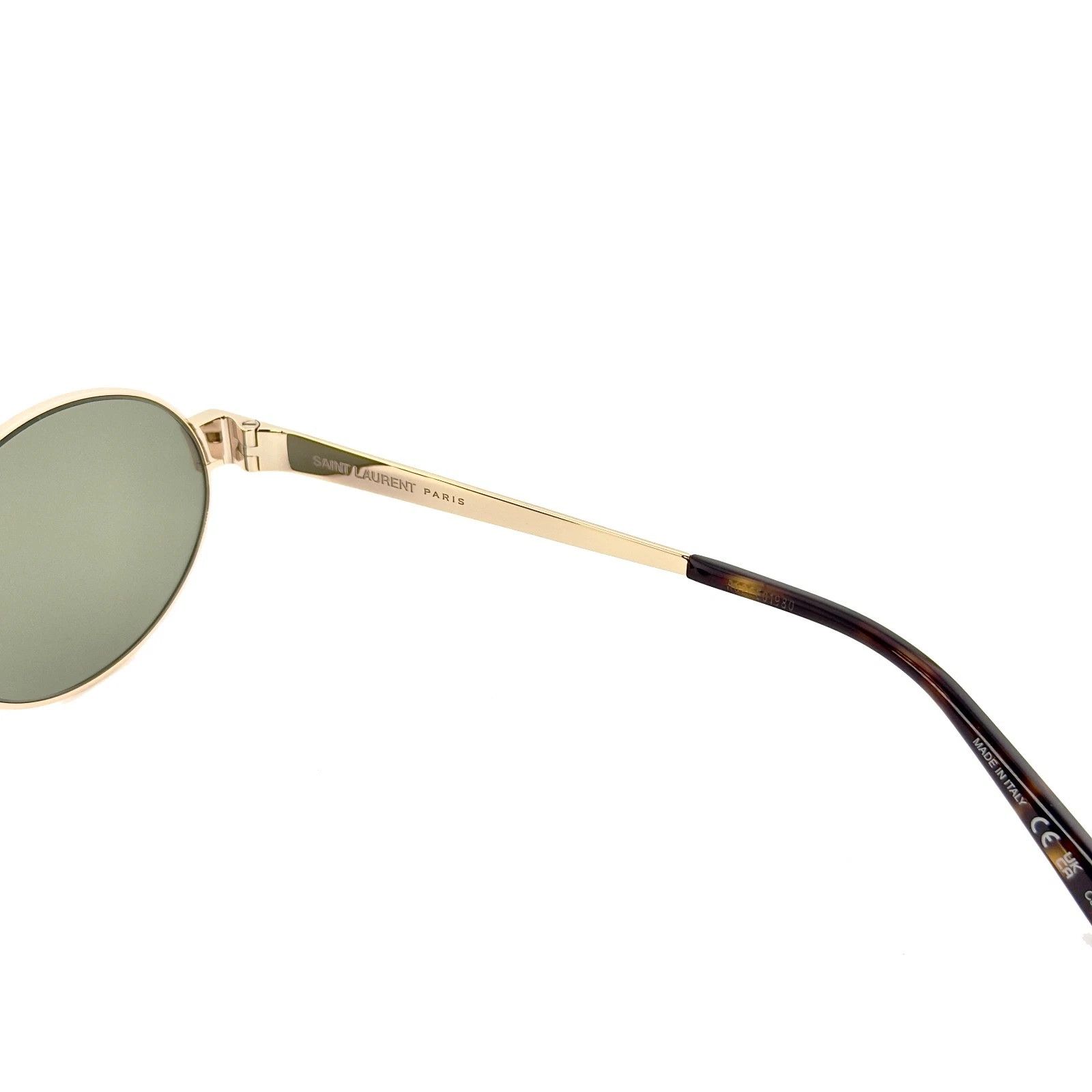 Saint Laurent Paris SAINT LAURENT SL 692 SL692 Gold Green Narrow Slim Oval 003 Size ONE SIZE - 6 Thumbnail