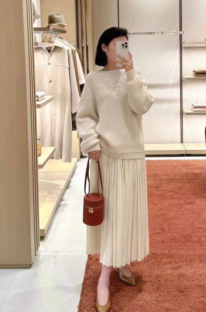 Loro Piana LORO PIANA sizeM Tulle cotton wool pleated half skirt Size 30" / US 8 / IT 44 - 7 Thumbnail