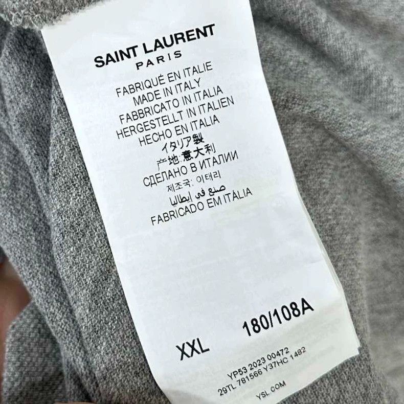 Saint Laurent Paris Saint Laurent Paris Grey embroidered logo short sleeve 2505 Size US XXL / EU 58 / 5 - 6 Thumbnail