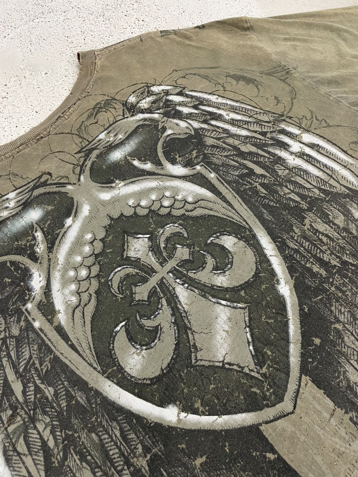 14th Addiction Affliction Distressed Thrash Gothic Punk Angel Wing USA Tee Size US XXL / EU 58 / 5 - 20 Thumbnail