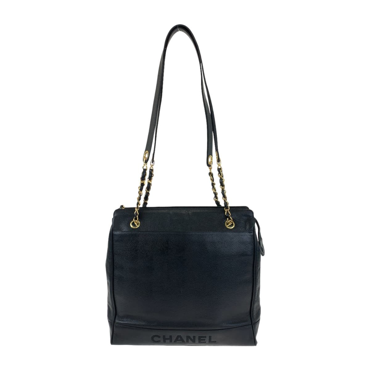 Chanel Chanel Chanel Caviar Skin Logo Embroidery Chain Shoulder Bag Leather Crossbody Bag 465**** in Very Good Condition Size ONE SIZE - 1 Thumbnail