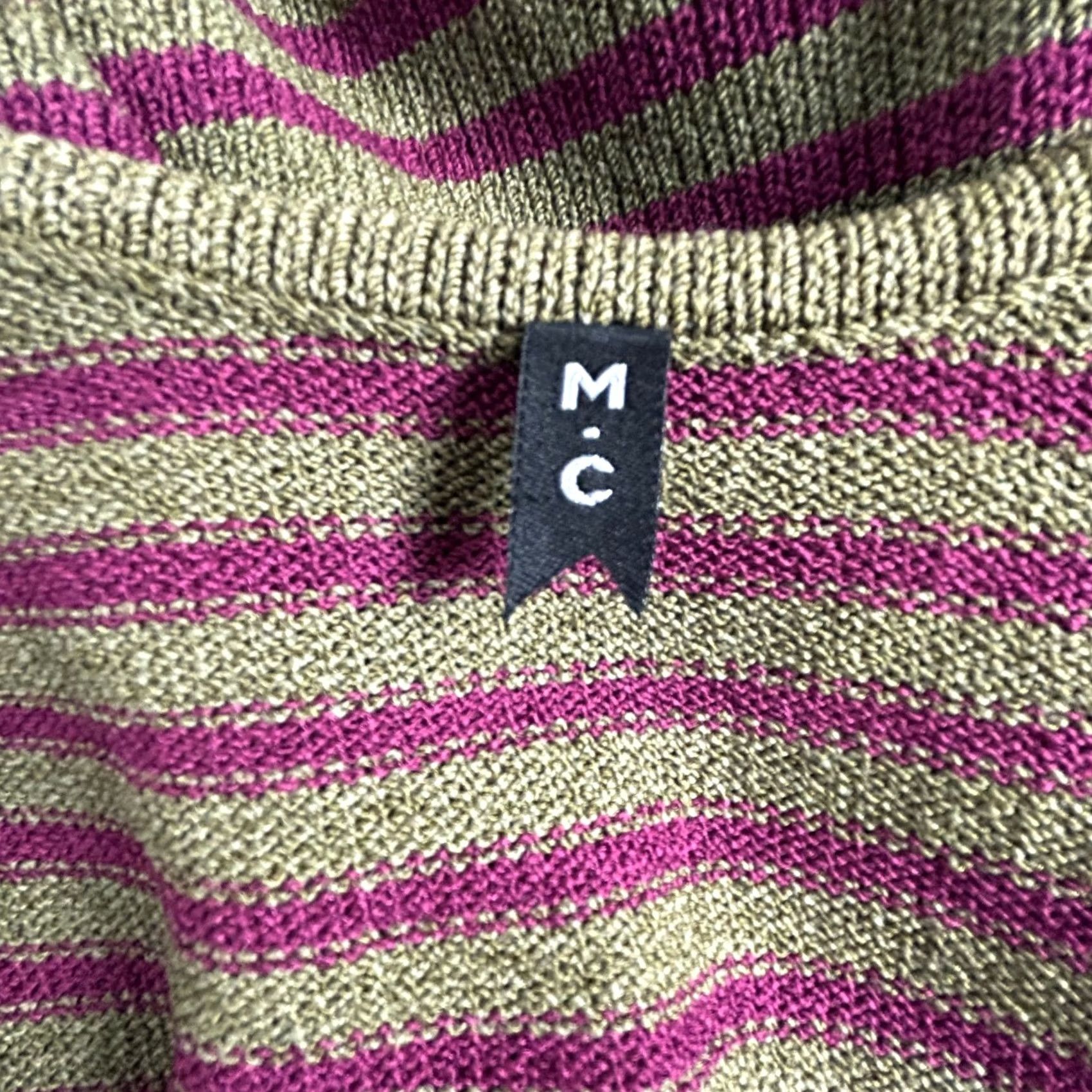 Vintage M.C Womens Wool Rayon Blend Scoop Neck Striped Knit Tank Top Green/Purple Casual Shirt Womens M Green Striped Wool Rayon Tank 90s style (no) Size M / US 6-8 / IT 42-44 - 3 Thumbnail