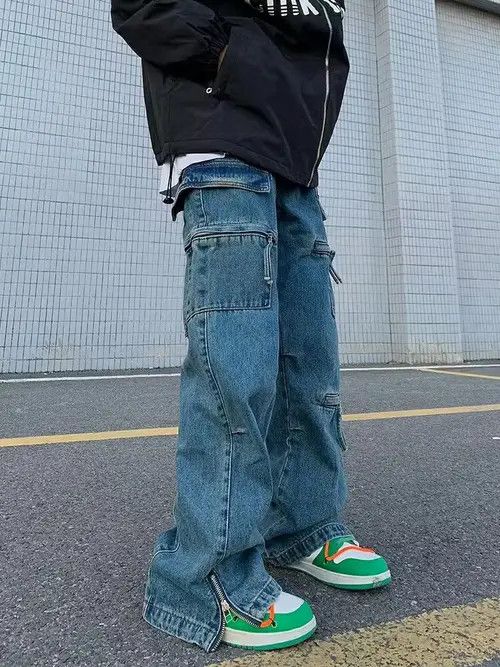 American Edition × Designer Bag fade baggy skate hiphop cargo pants Size US 32 / EU 48 - 2 Thumbnail