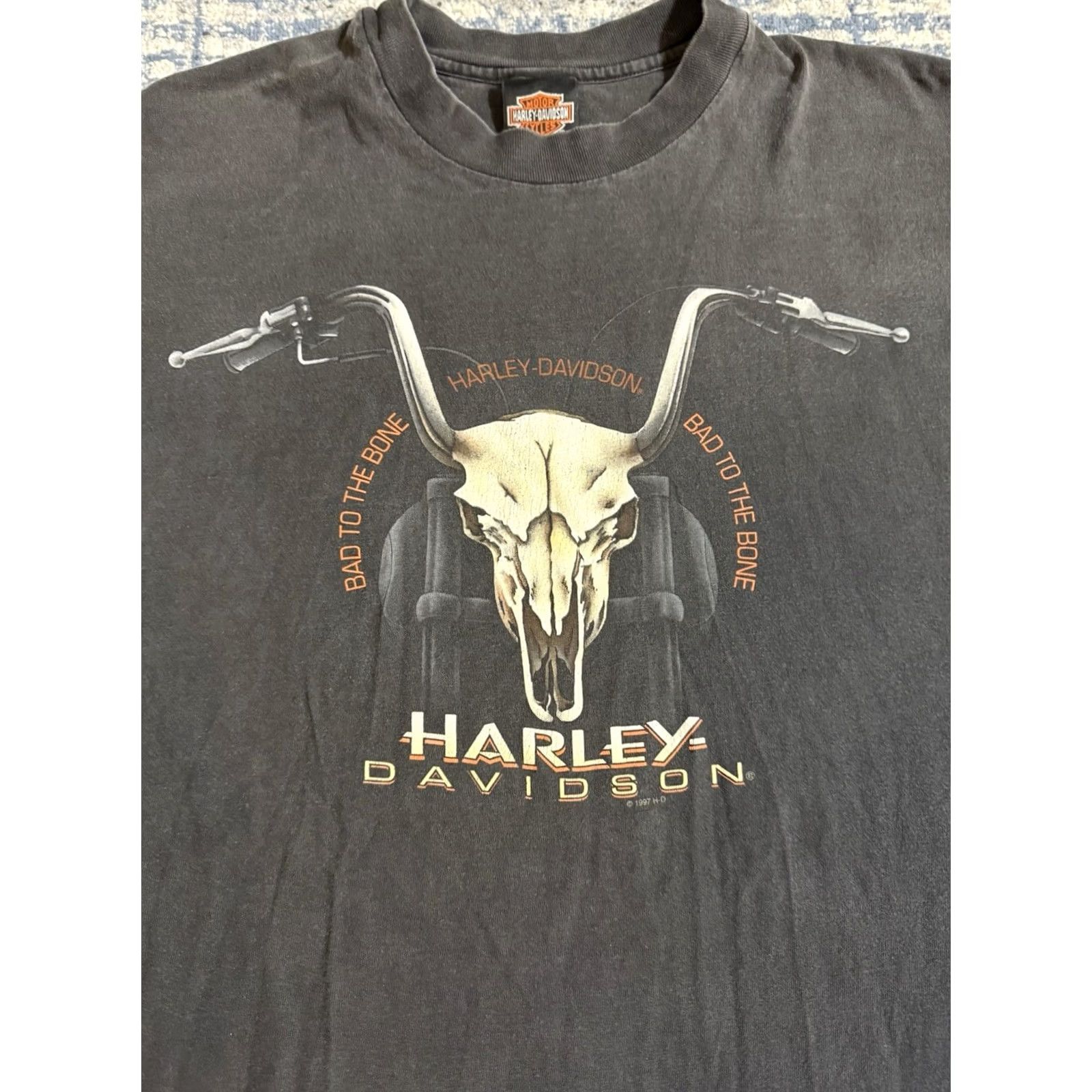 Harley Davidson VINTAGE Harley Davidson Motorcycles T Shirt XL 1997 Bad To The Bone Las Vegas 90s Mens Size US XL / EU 56 / 4 - 2 Thumbnail
