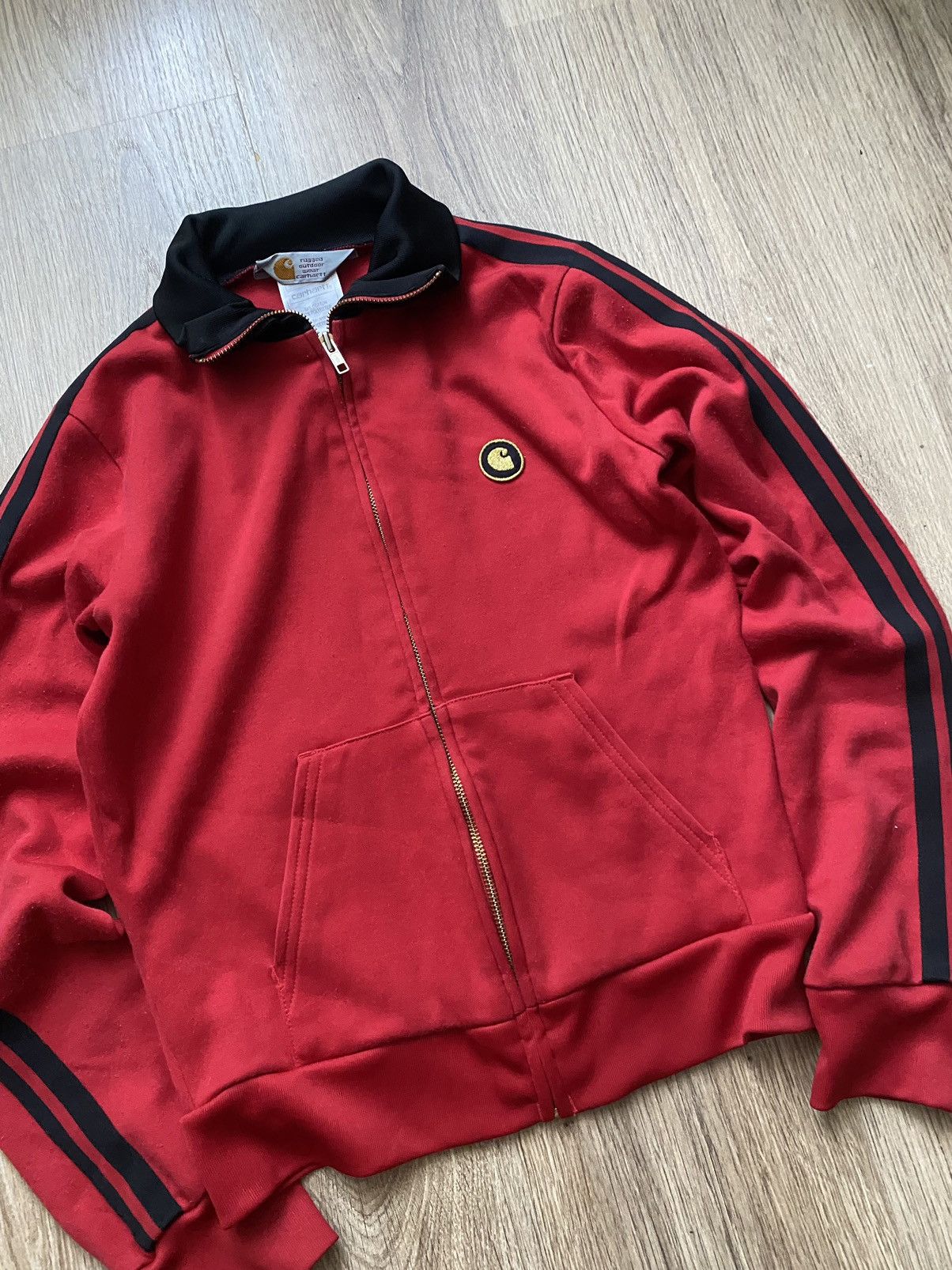 Carhartt × Vintage Vintage Carhartt Y2K track top rare zip jacket in red Size S / US 4 / IT 40 - 2 Thumbnail