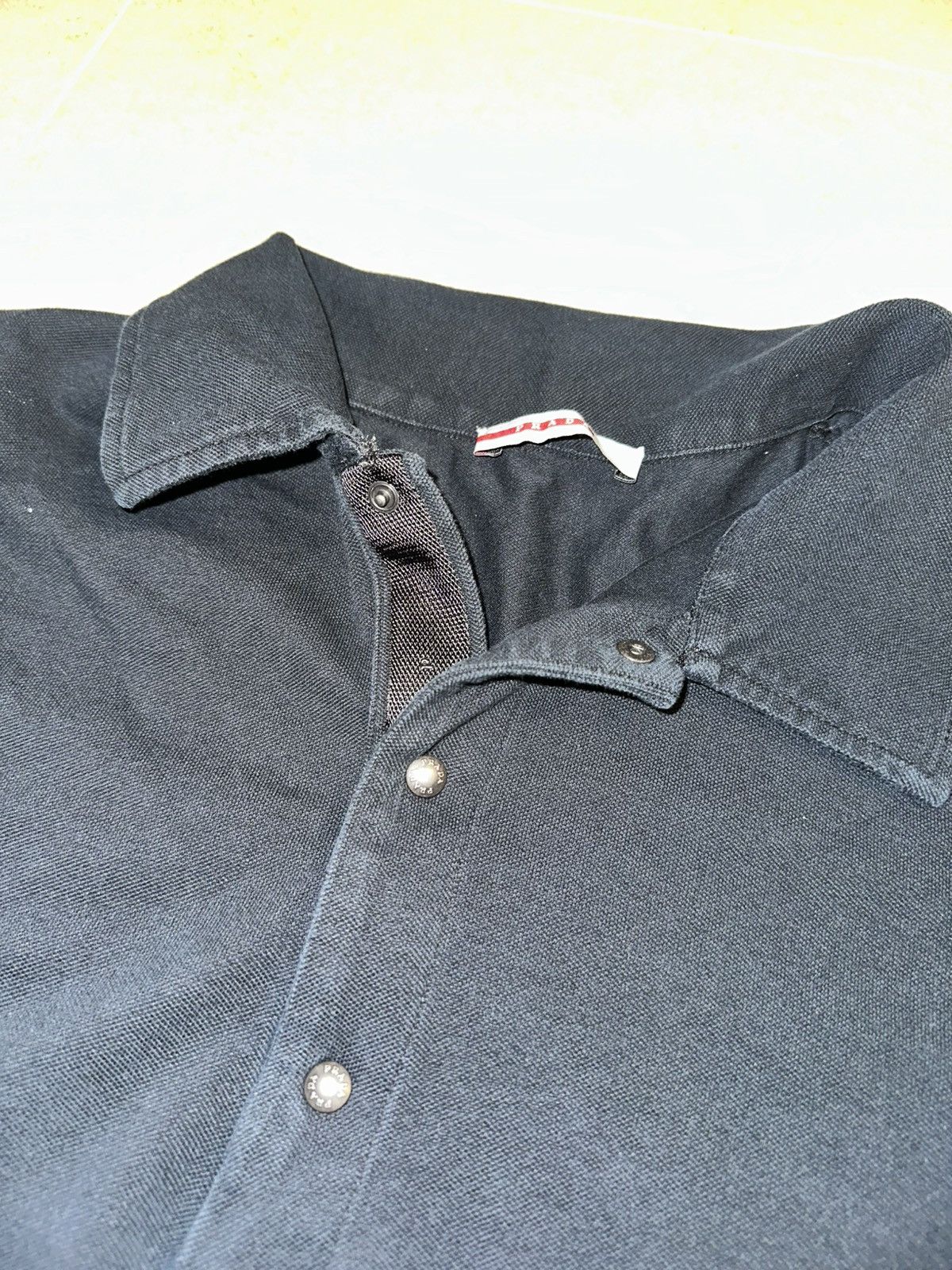 Prada Prada Polo Shirt Black Custom Milano Logo Archive Style Size US XL / EU 56 / 4 - 3 Thumbnail