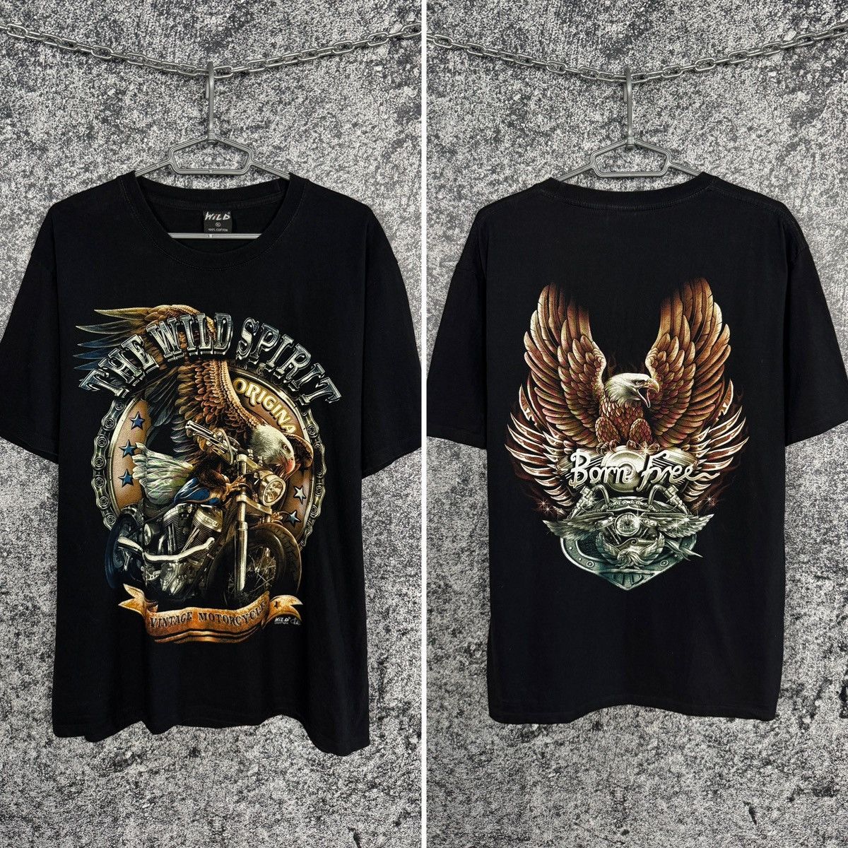 Vintage Men’s The Wild Spirit Vintage Motorcycle Eagle Logo Size XL Size US XL / EU 56 / 4 - 1 Thumbnail