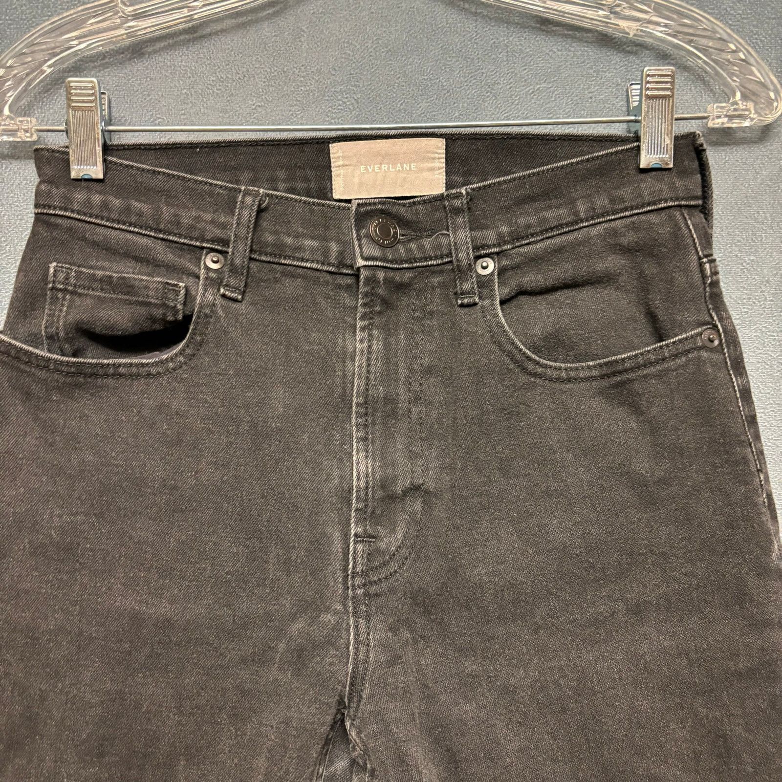 Everlane Everlane High Waist Straight Leg Jeans Black Womens 27 Reg Size 27" / US 4 / IT 40 - 4 Thumbnail