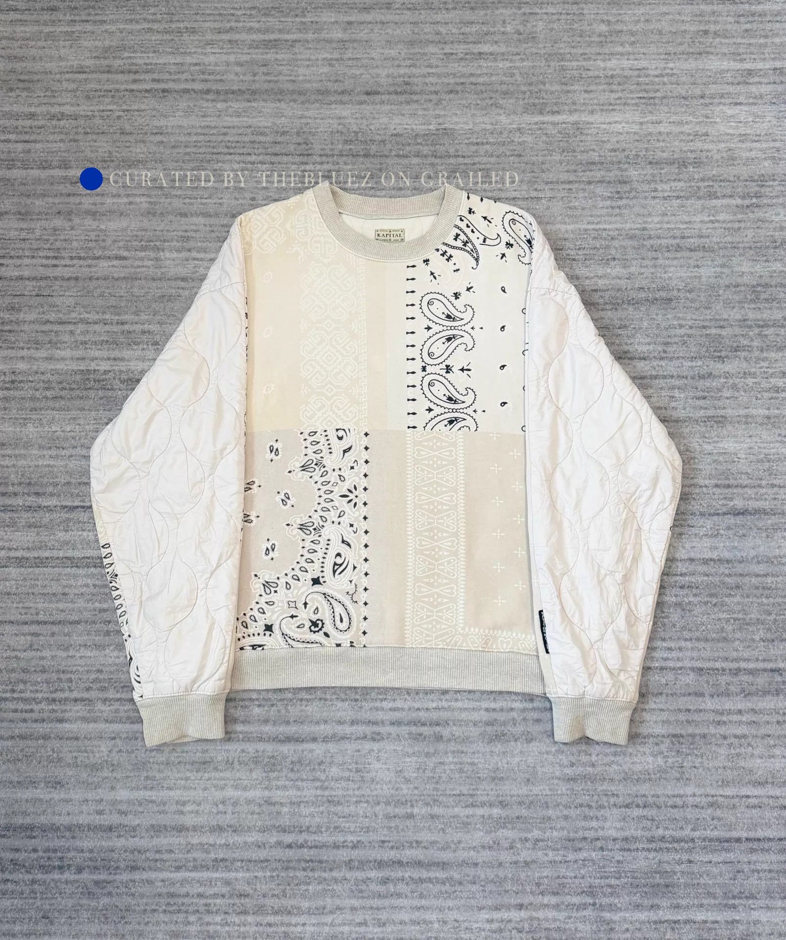 Kapital Color-Blocked Beige Sweatshirt Size US S / EU 44-46 / 1 - 1 Thumbnail