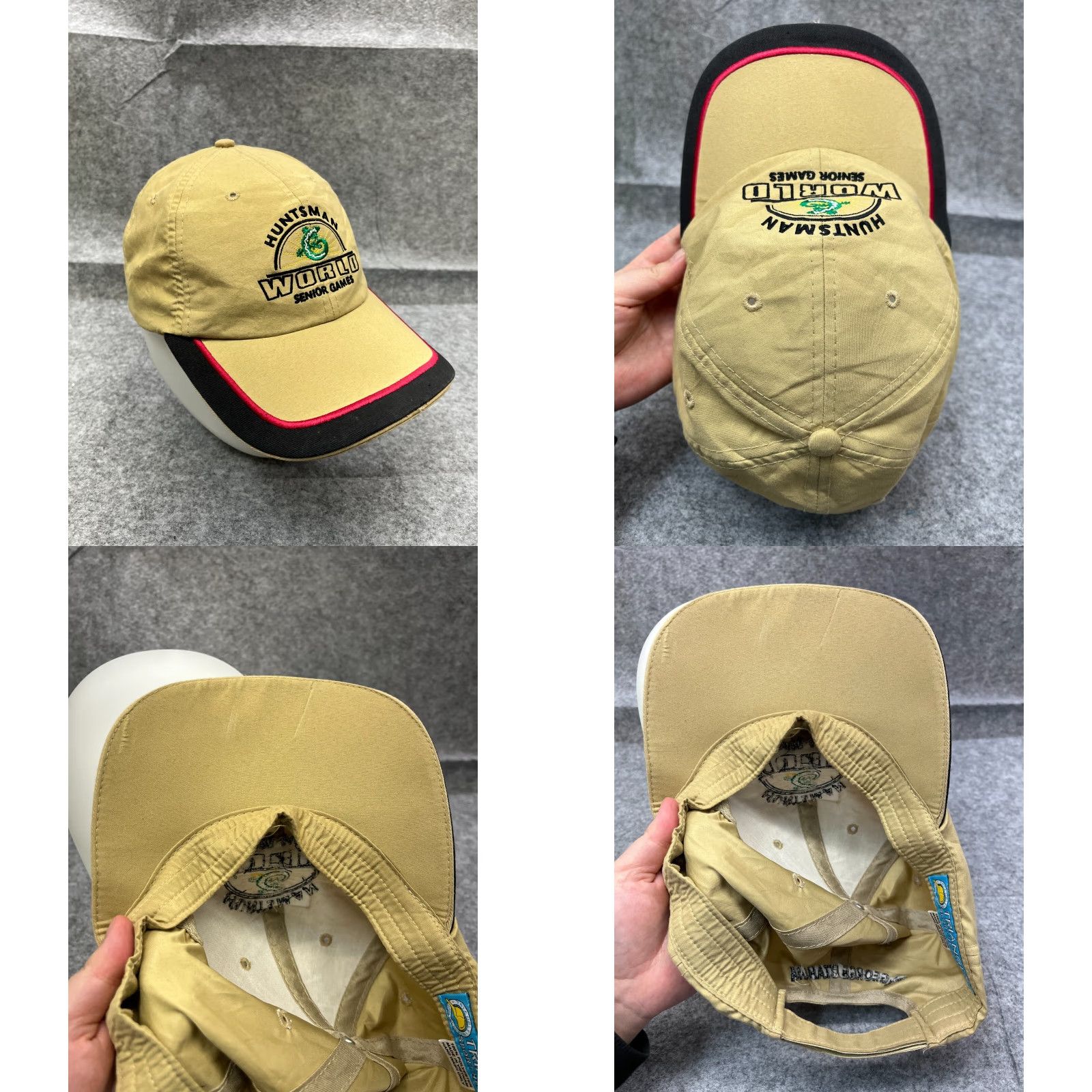 Huntsman Huntsman World Senior Games Hat Cap Strap Back Adult Beige Polyester Sports Size ONE SIZE - 8 Thumbnail