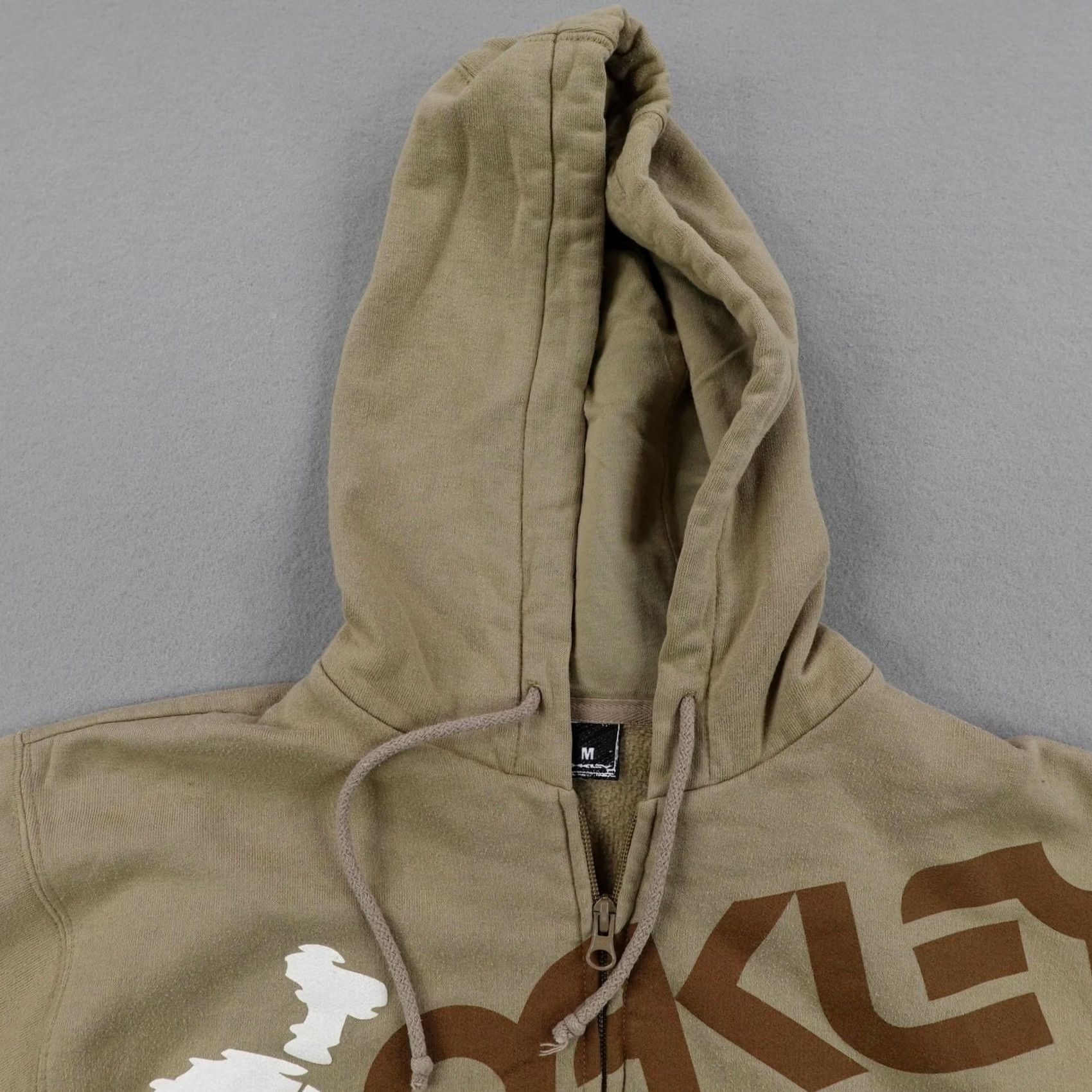 Oakley Oakley Hoodie Mens M Beige Tan Pirate Applique Skull Eyepatch Full Zip Hooded Pockets Sweatshirt Graphic Print Logo Size US M / EU 48-50 / 2 - 2 Thumbnail