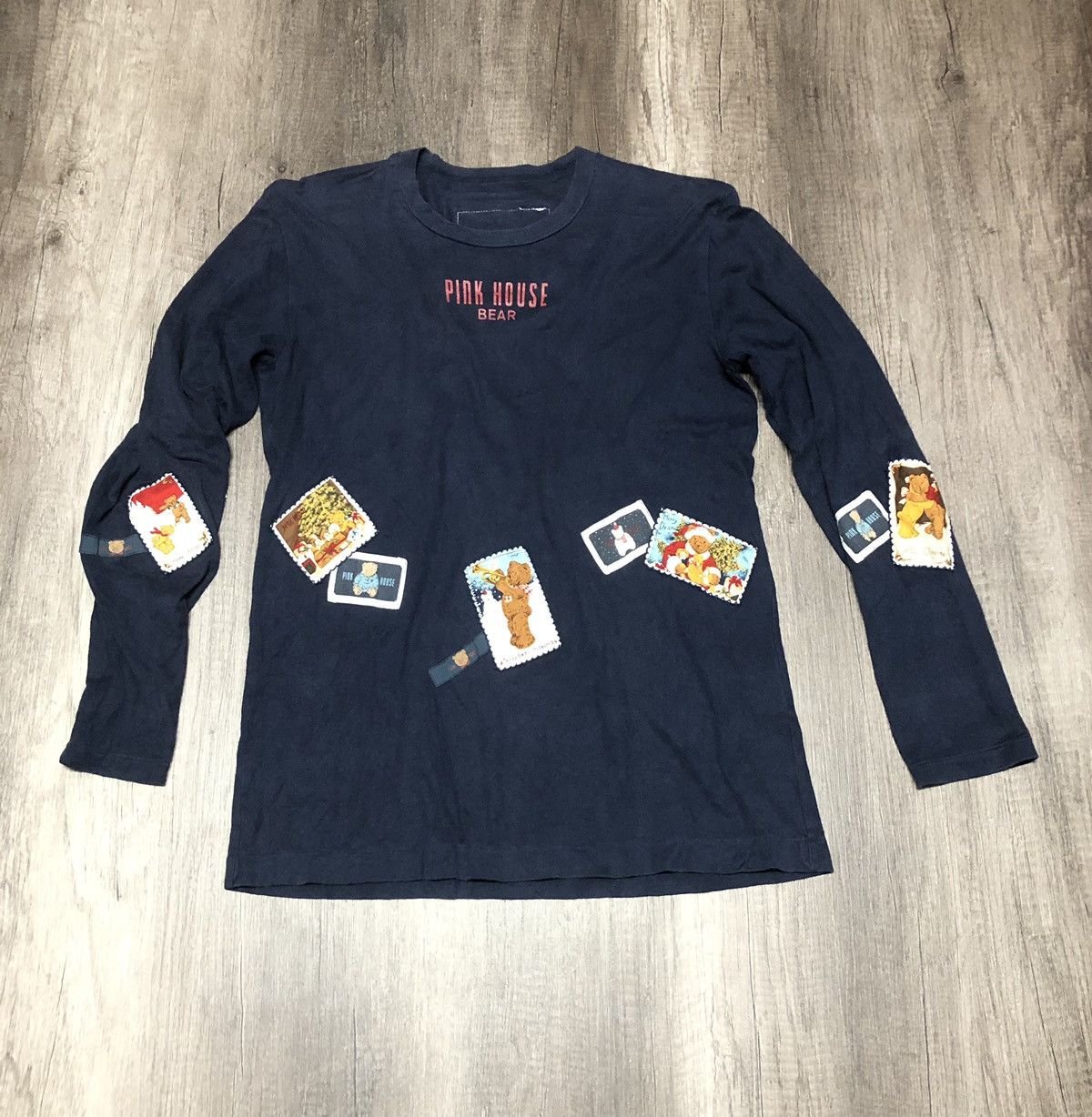 Designer × Japanese Brand × Pink House VINTAGE PINK HOUSE PATCHED DESIGN LONG SLEEVE TEE SHIRT Size US S / EU 44-46 / 1 - 2 Thumbnail