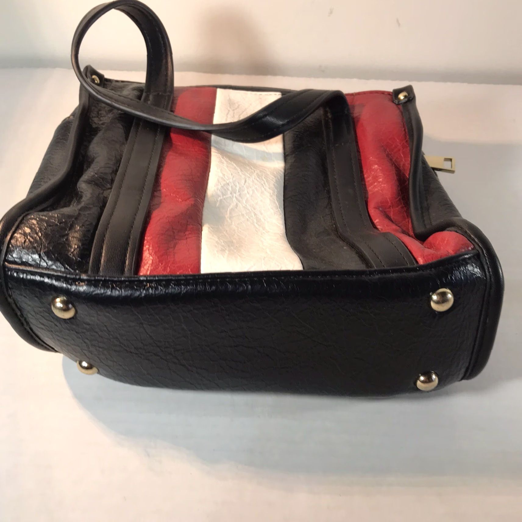 Vintage Urban Expressions Satchel Bag, Medium, Black/Red/White, Casual Travel Workwear, Double Handle, Lightweight, Womens Size ONE SIZE - 4 Thumbnail
