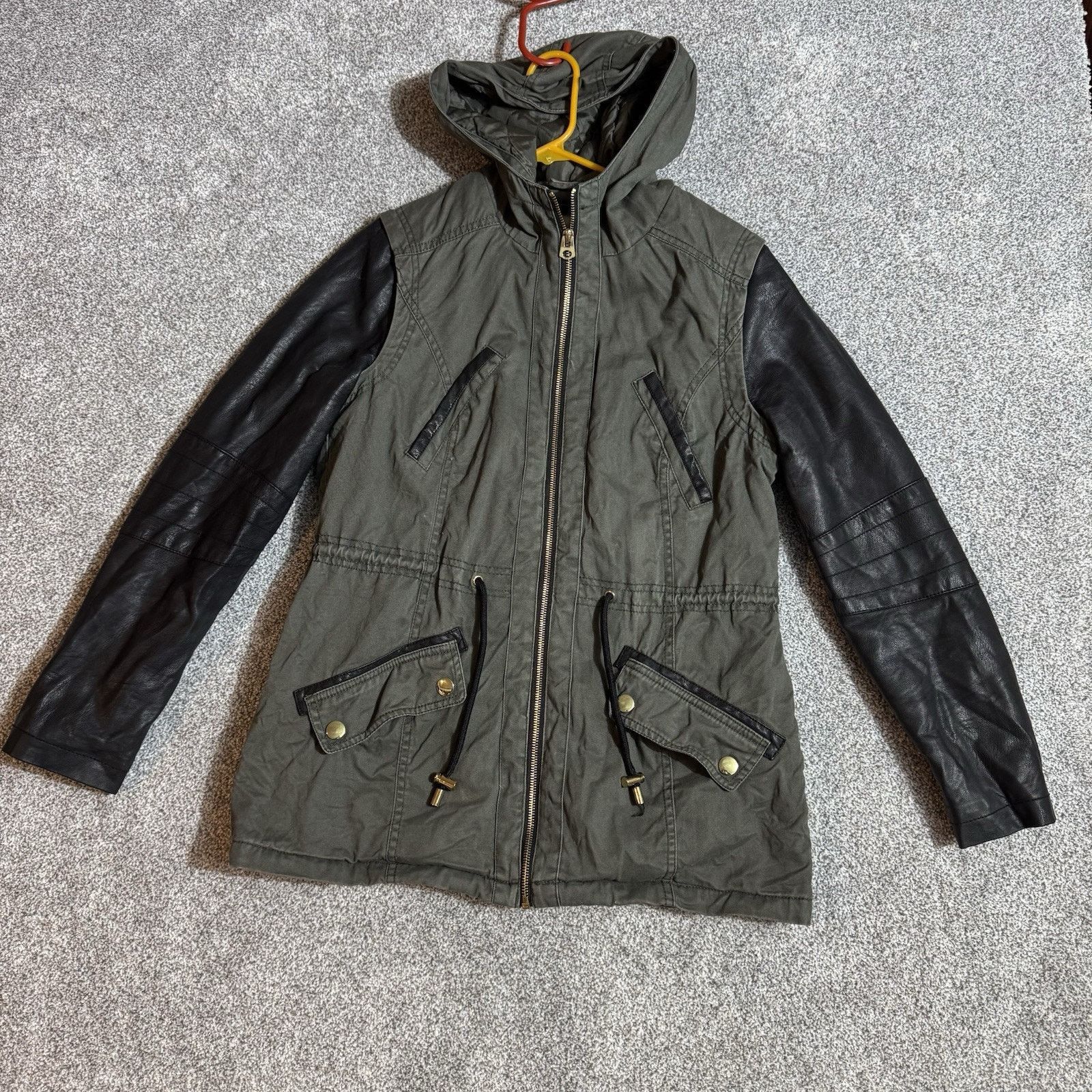 Other F&F Jacket Womens Size 10 Quilted Lined Faux Leather Sleeve Size L / US 10 / IT 46 - 1 Thumbnail