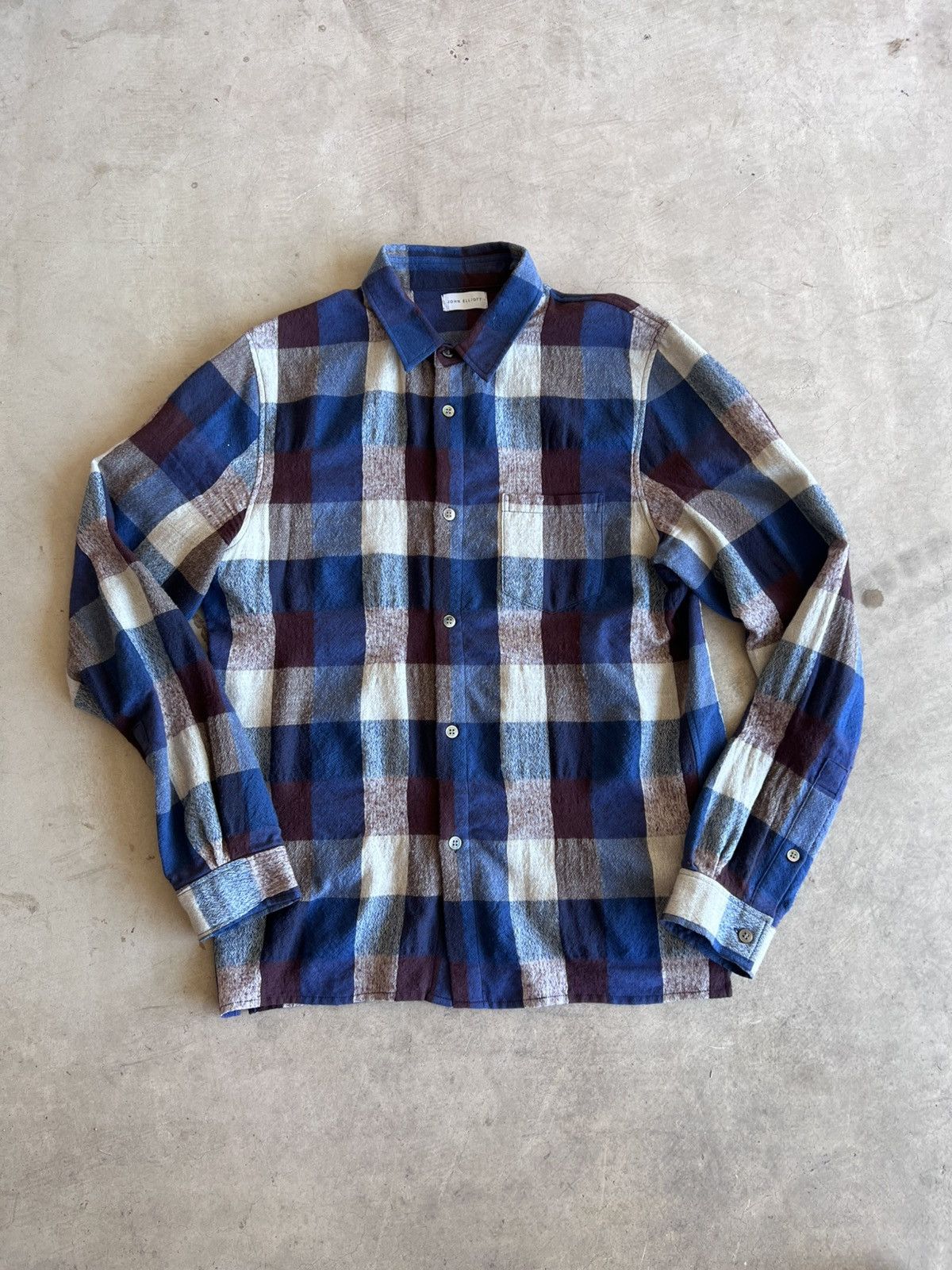 John Elliott WOOL FLANNEL BUTON UP PURPLE BLUE GREY THIN LINEN CASHMERE 3 Size US M / EU 48-50 / 2 - 1 Thumbnail