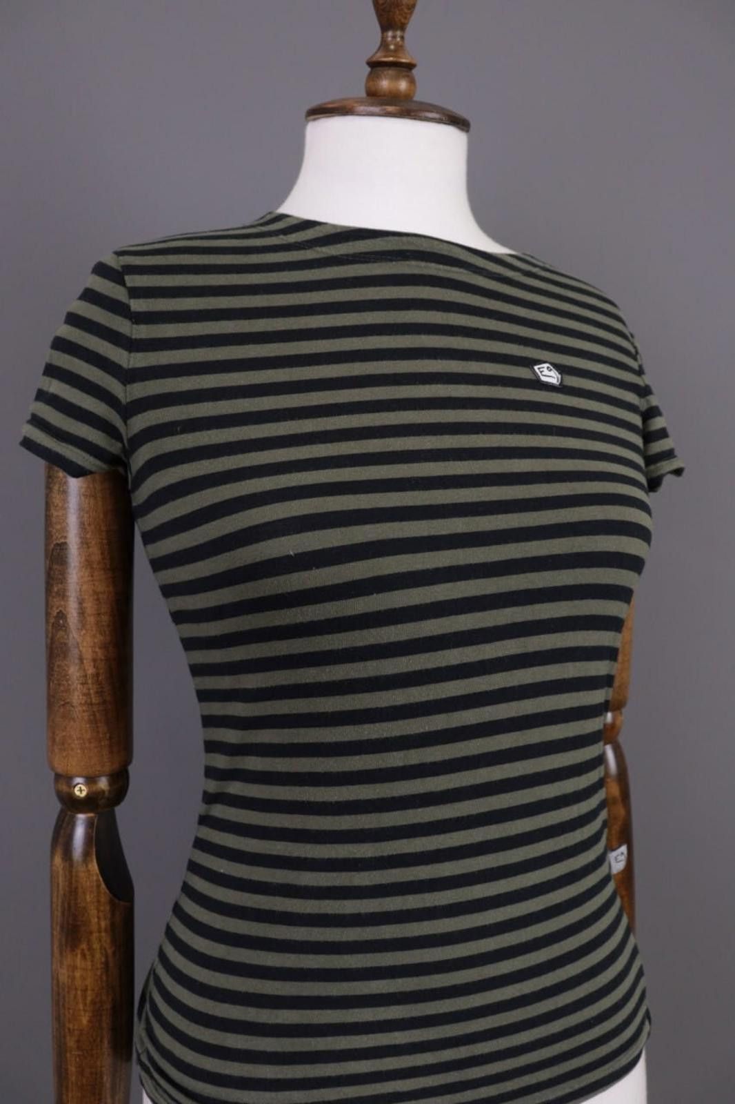 Designer E9 Khaki Striped Short Sleeve Outdoor Climbing Shirt Size M Size M / US 6-8 / IT 42-44 - 5 Thumbnail
