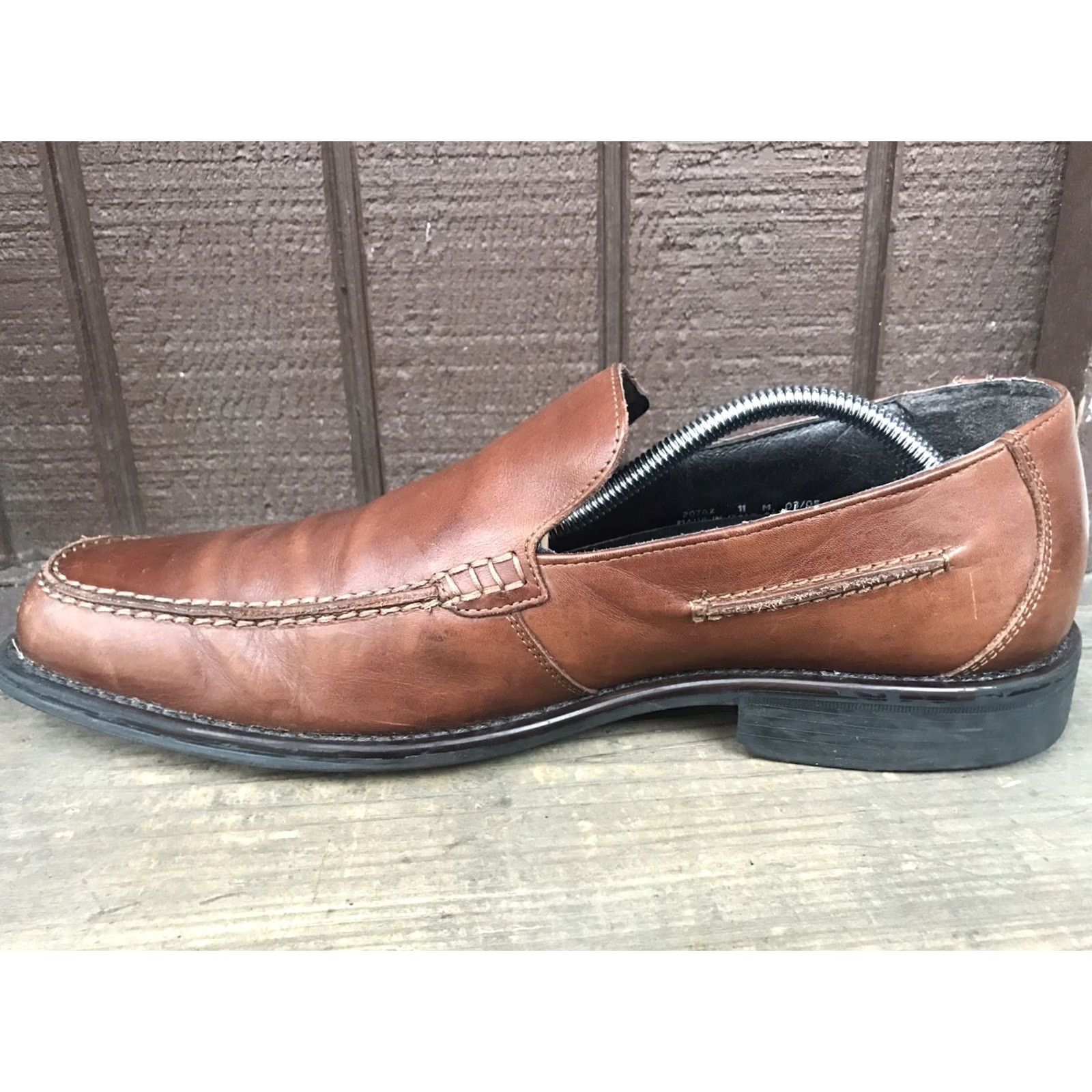 Vintage Bostonian Loafers 20782 Mens Sz 11M Brown Leather MocToe Casual SlipOn Italy-510 Size US 11 / EU 44 - 6 Thumbnail
