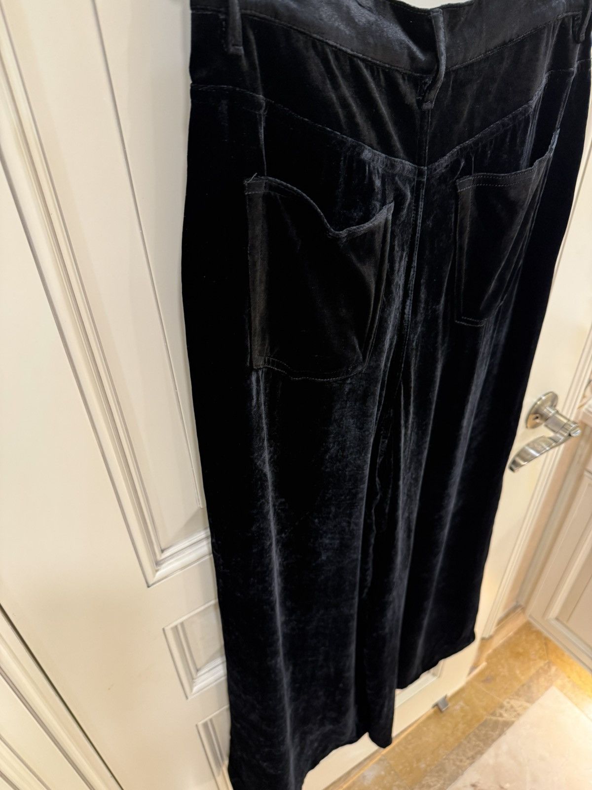 Saint Laurent Paris Black velvet high waist wide leg pants size28 Size US 28 / EU 44 - 12 Thumbnail