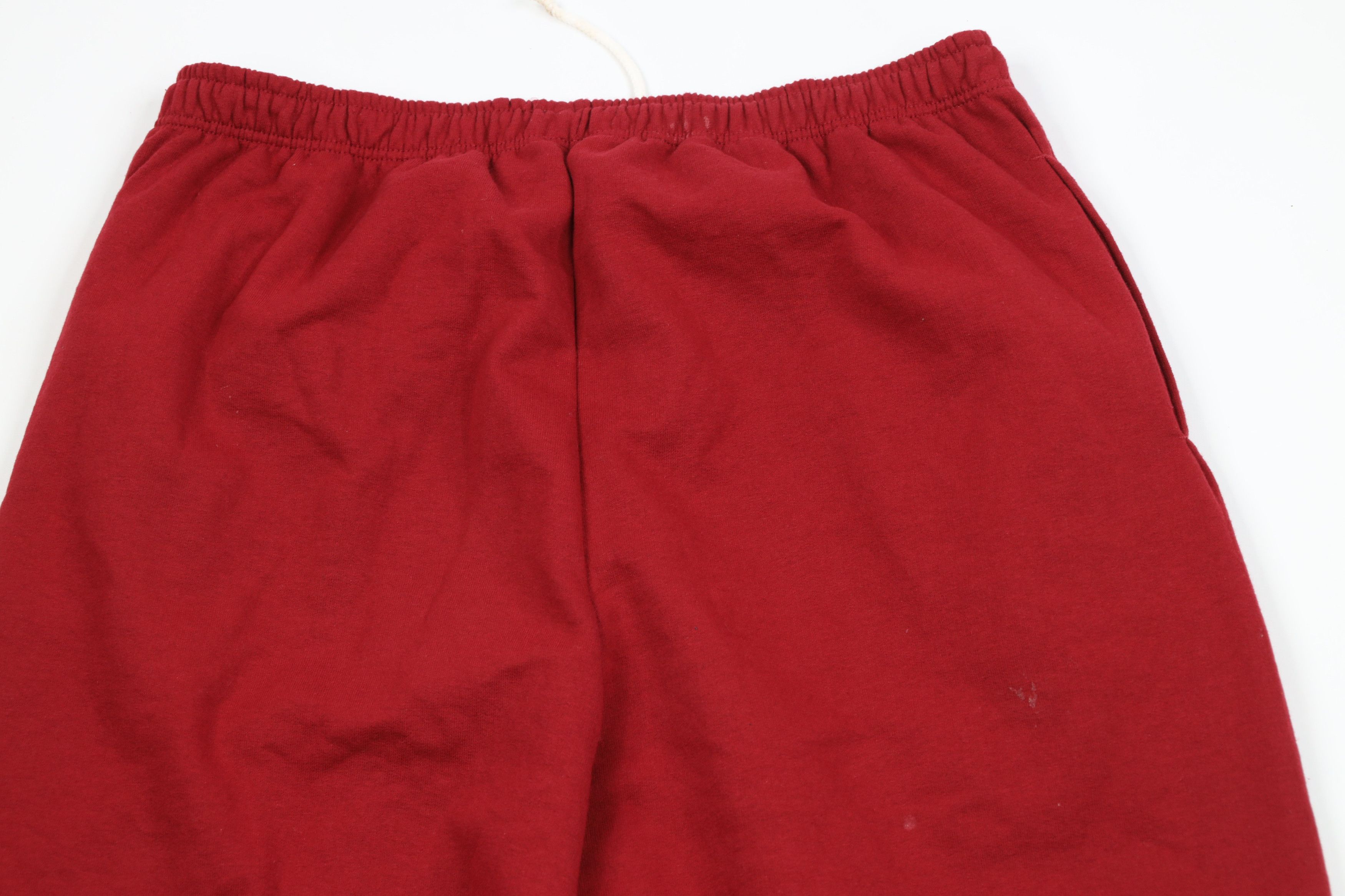 Vintage Vintage 90s Streetwear Blank Cuffed Sweatpants Joggers Red Size US 36 / EU 52 - 13 Thumbnail