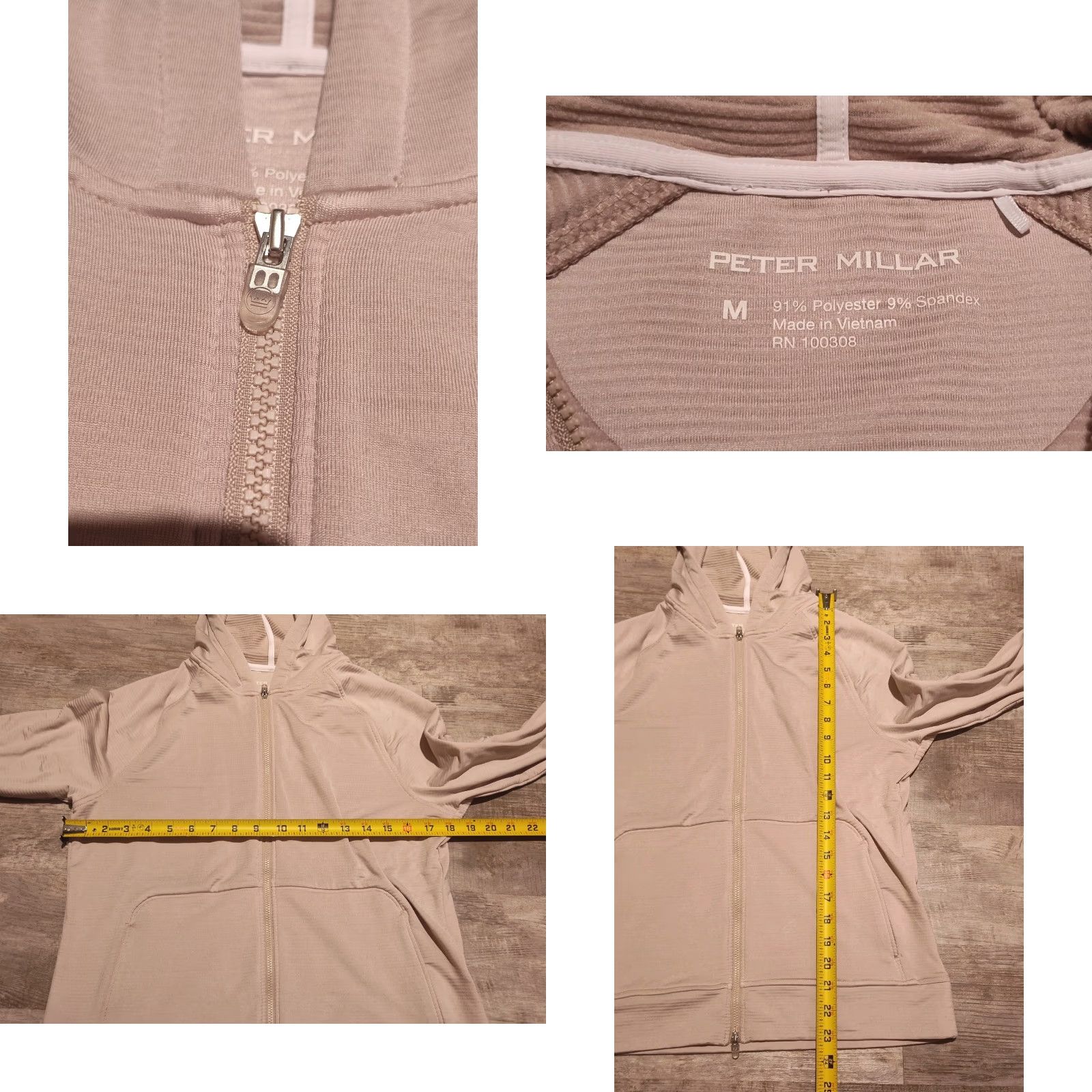 Peter Millar VINTAGE Peter Millar Women's Golf Hoodie Jacket Full-Zip Casual Spring Fall Summer Medium Stone Logo Size M / US 6-8 / IT 42-44 - 8 Thumbnail