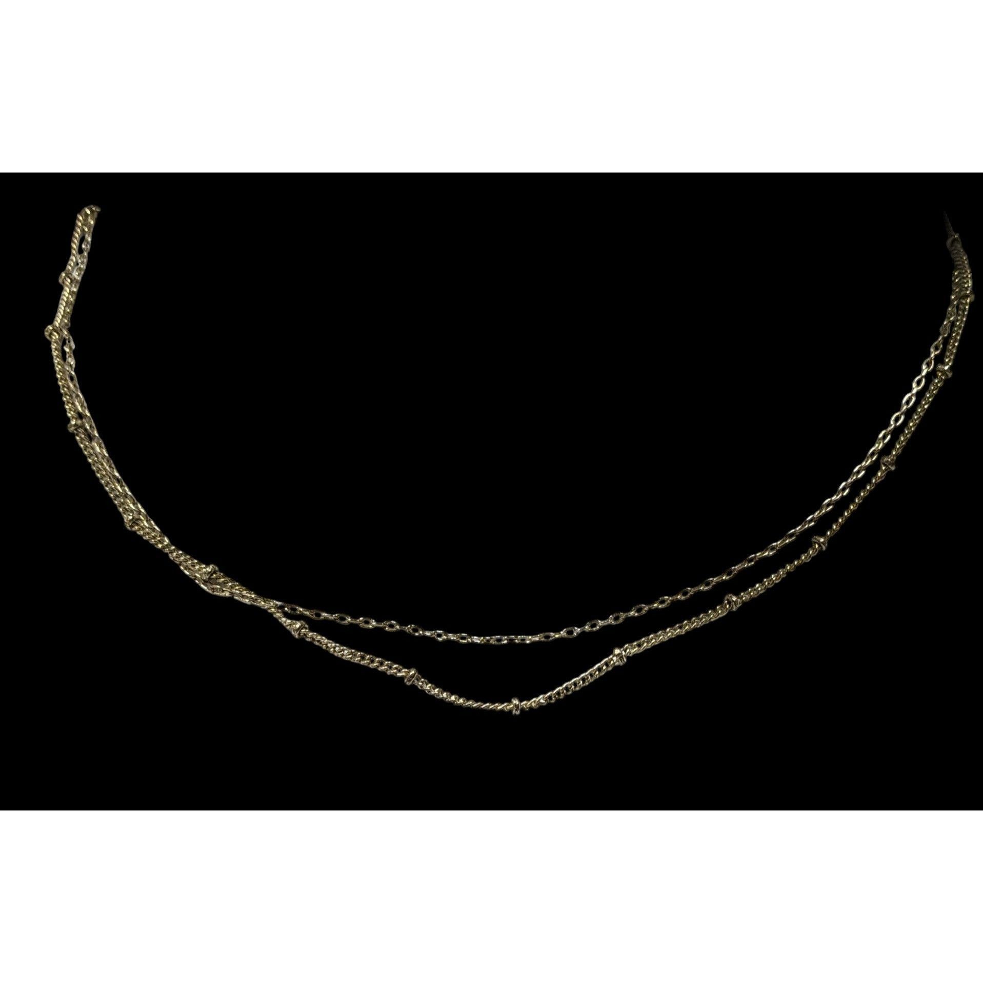 Other Dainty Minimalist Gold Tone Double Layer Chain Necklace Size ONE SIZE - 4 Thumbnail