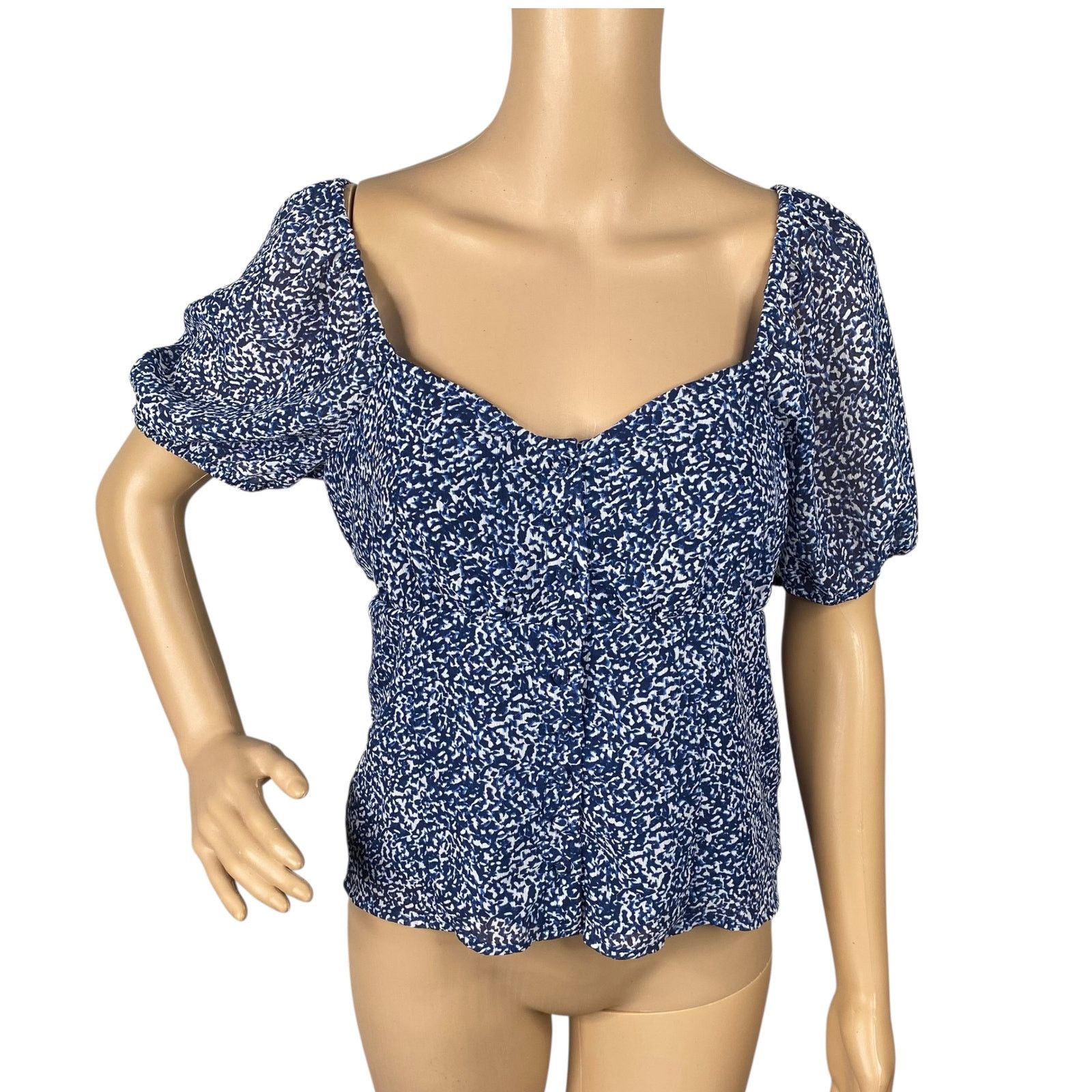 Madewell Madewell Sweetheart Bengali Block Print Puff Sleeve Top SZ 2 Size XS / US 0-2 / IT 36-38 - 5 Thumbnail