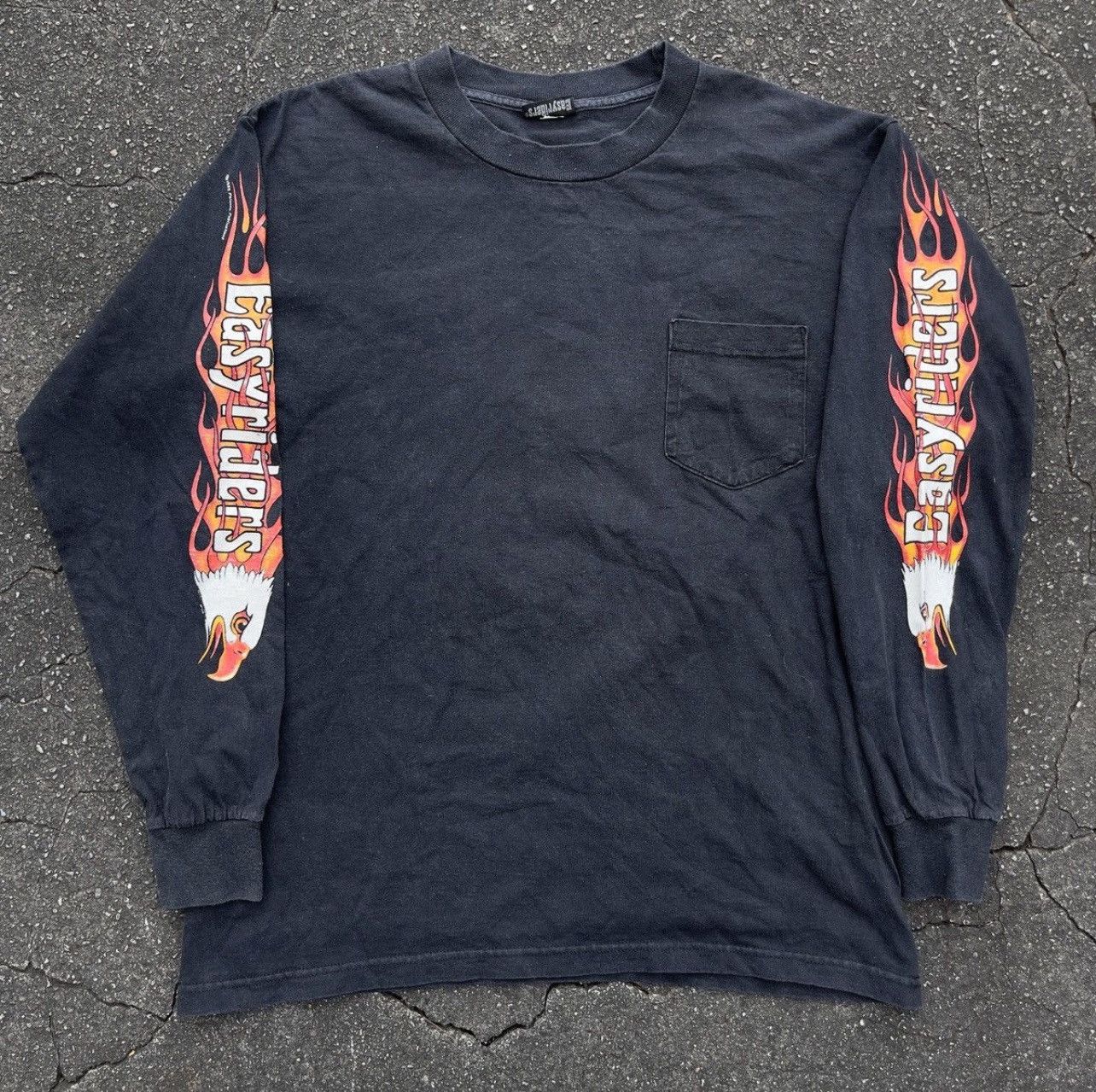 Vintage 1989 EASYRIDERS Magazine Flame Long Sleeve Pocket Shirt Size US M / EU 48-50 / 2 - 1 Thumbnail