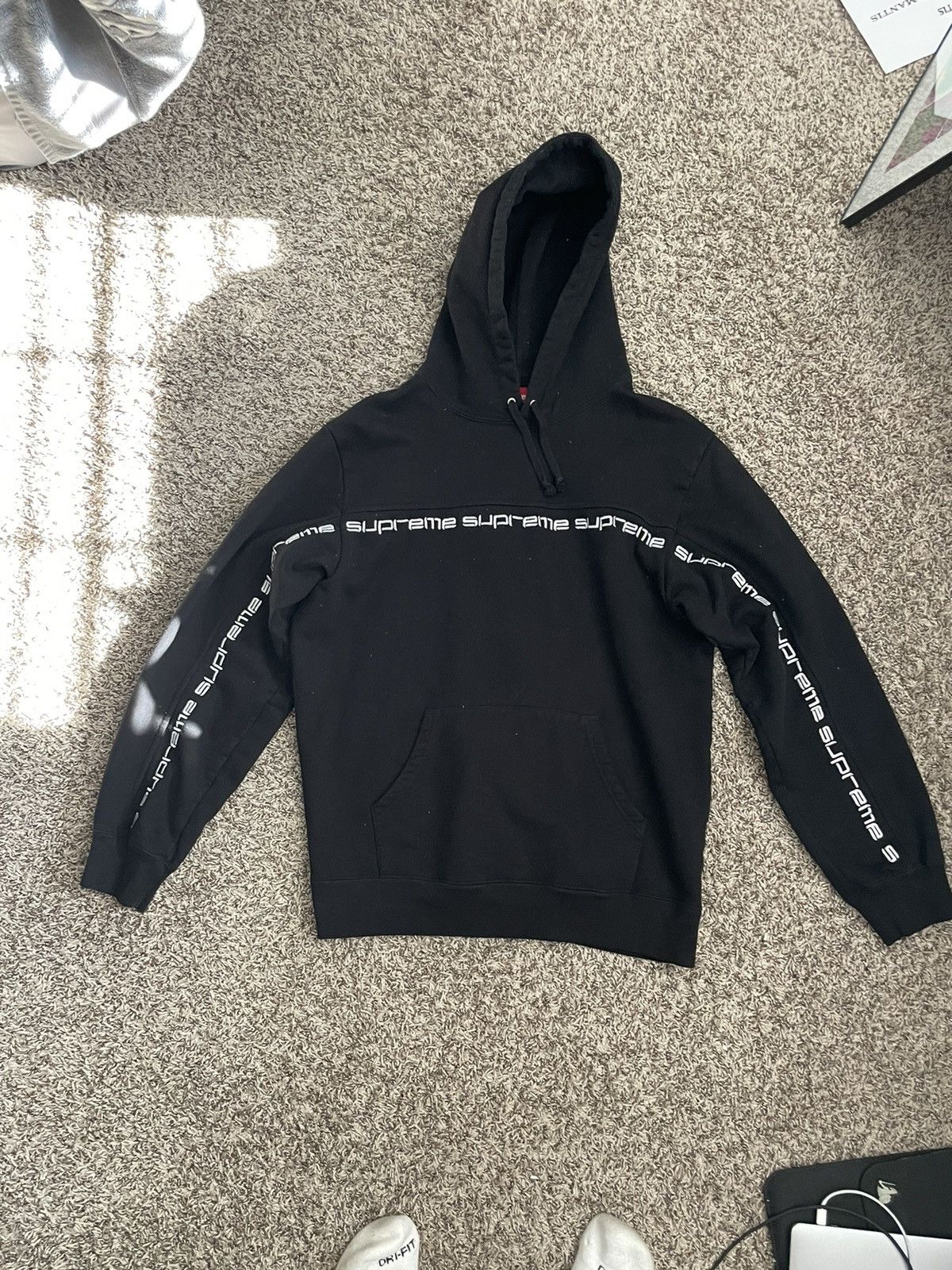 Supreme FW 2018 Text Stripe Supreme Hoodie Grailed
