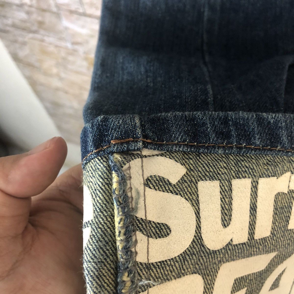 Other Surf Style Double Waist Blue Denim Pants #A72 Size US 31 - 13 Thumbnail