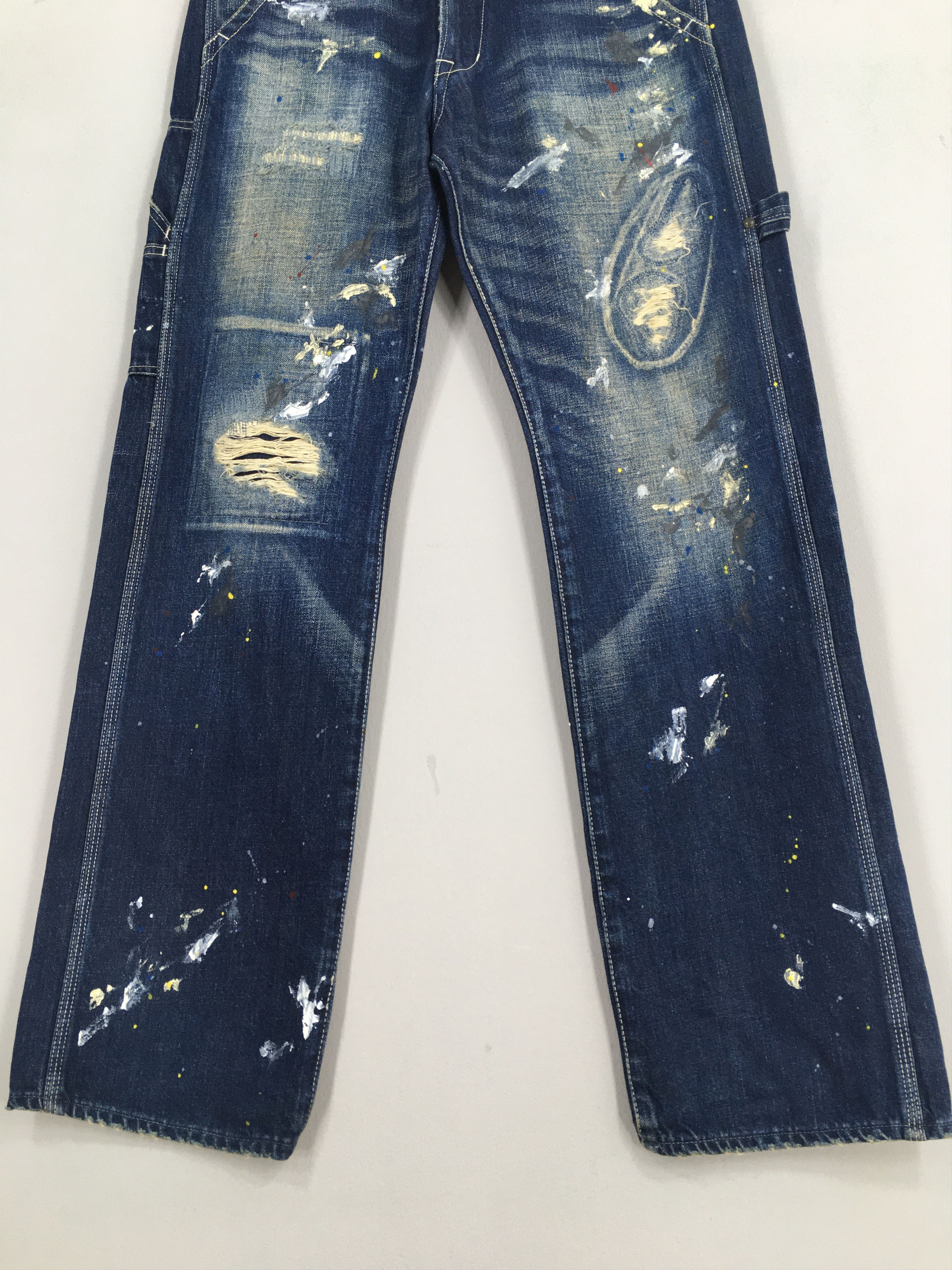Kapital Size 30x29.5 Quenchloud Japan Splatter Painter Jeans Size US 30 / EU 46 - 3 Thumbnail