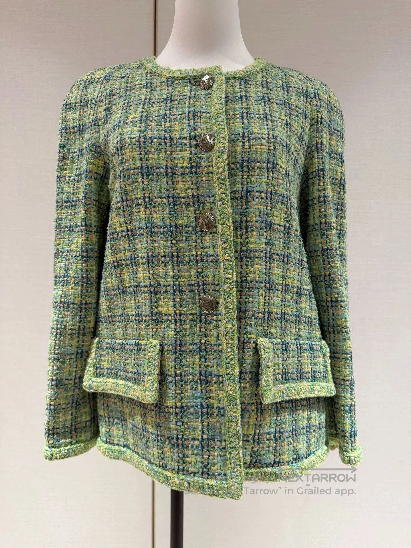 Chanel Chanel 19p Green Tweed Jacket Size 36. Size US S / EU 44-46 / 1 - 1 Thumbnail