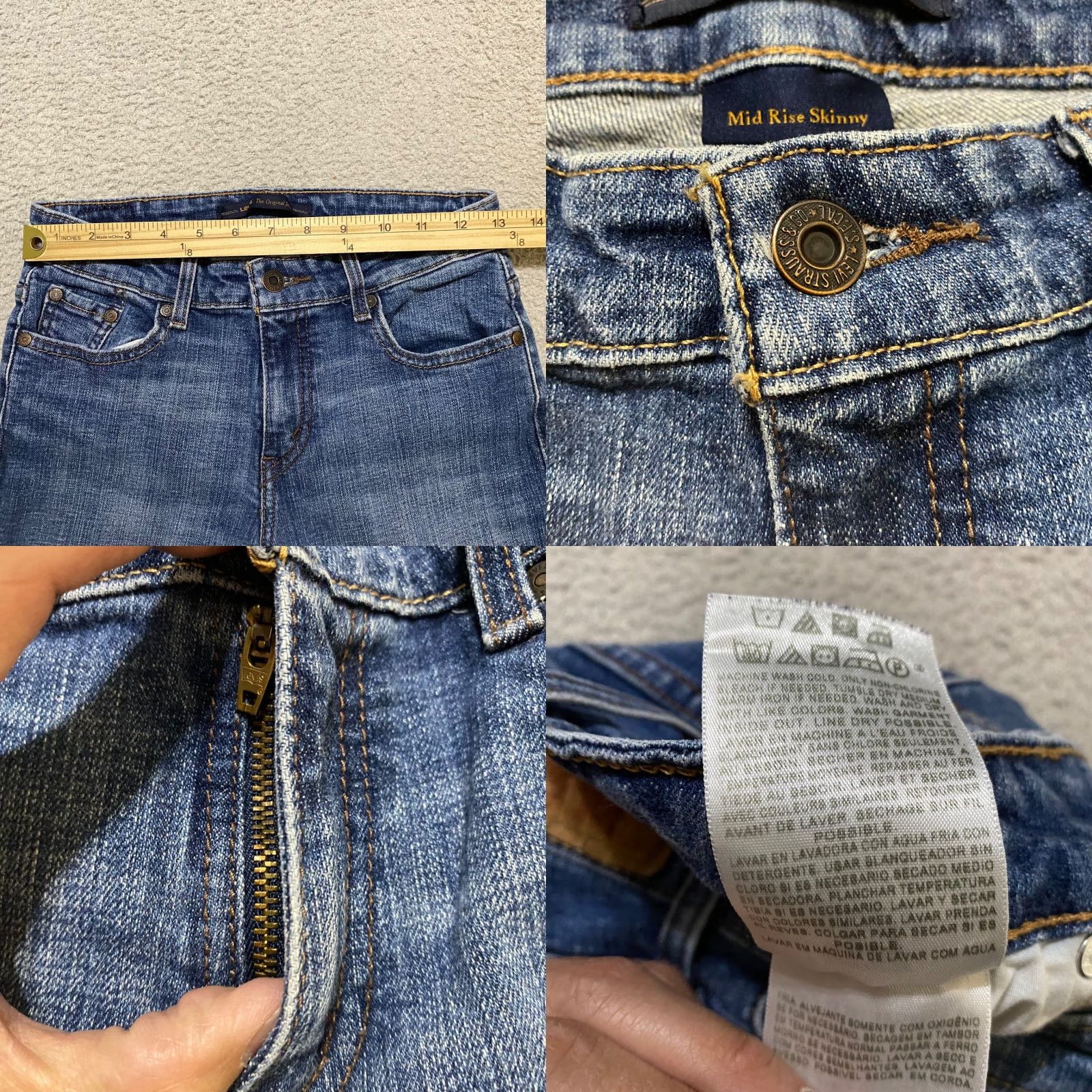 Levi's Levi's Jeans Womens 6 Blue Denim Medium Wash Mid Rise Skinny Regular Pocket 5-Pocket Denim Size 26" / US 2 / IT 38 - 8 Thumbnail