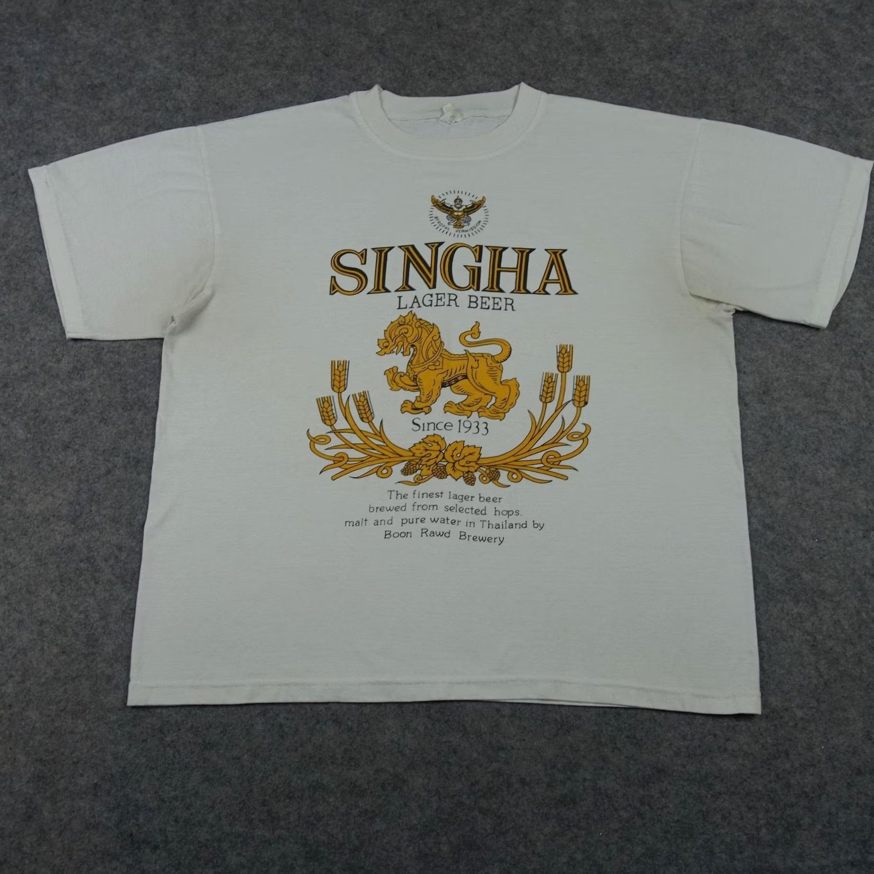 Vintage VINTAGE Singha Lager Beer Shirt Mens XL White Thailand Graphic Tee Size US XL / EU 56 / 4 - 2 Thumbnail