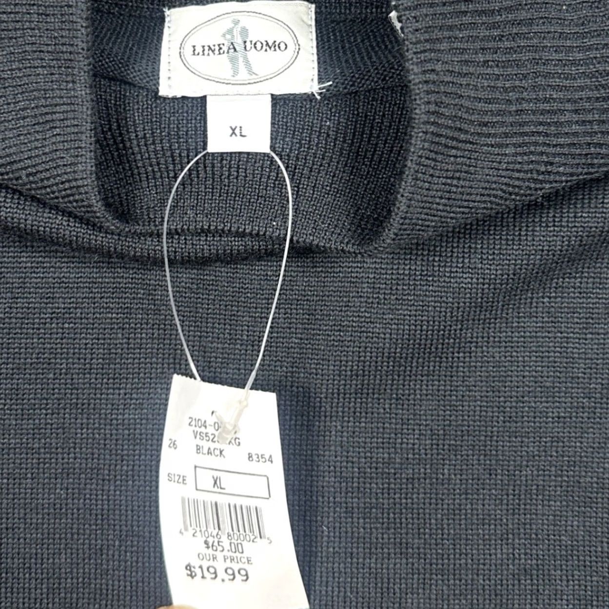 Vintage VINTAGE Linea Uomo Sweater Mens XL Black NEW Merino Wool Pullover Mock Neck Size US XL / EU 56 / 4 - 7 Thumbnail