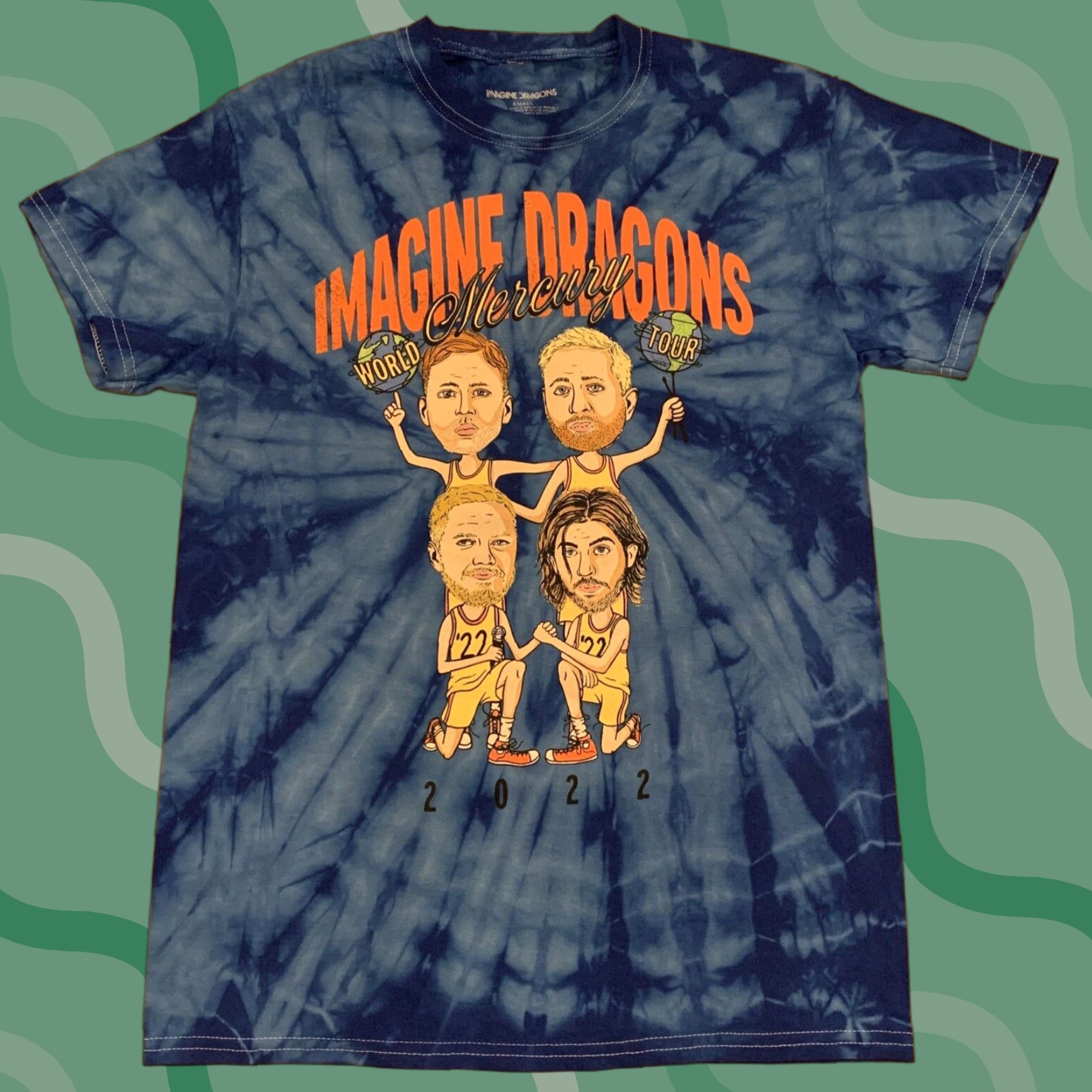 Vintage Imagine Dragons Mercury World Tour 2022 Tie Dye Unisex T-Shirt Size S - 70s 90s Band Music Mens Size US S / EU 44-46 / 1 - 1 Thumbnail