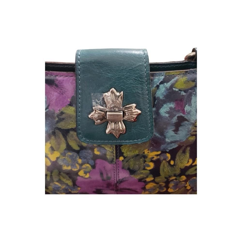 Designer Patricia Nash NWT Teal Leather Floral Bag Size ONE SIZE - 3 Thumbnail