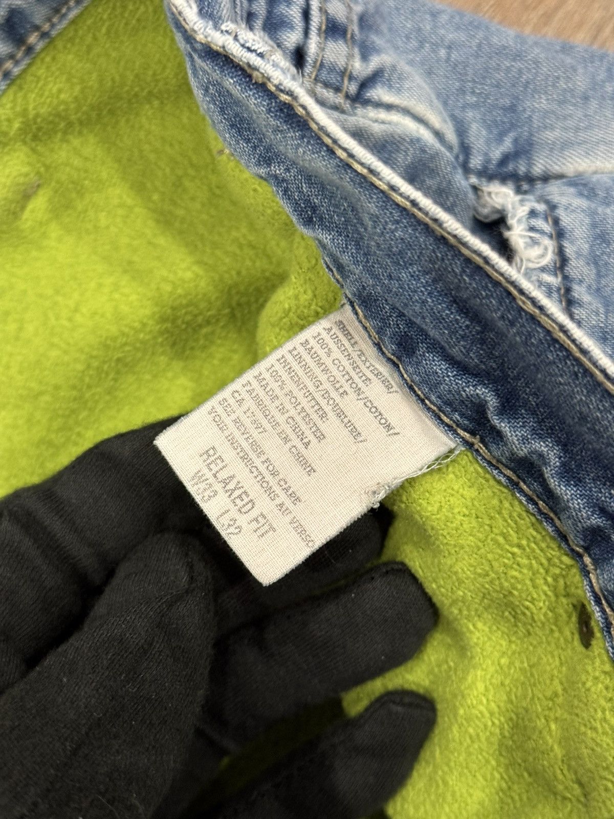 Gap Vintage 90s Gap Blue Jeans Fleece Lined Neon Green No 8 RLX Size US 33 - 11 Thumbnail