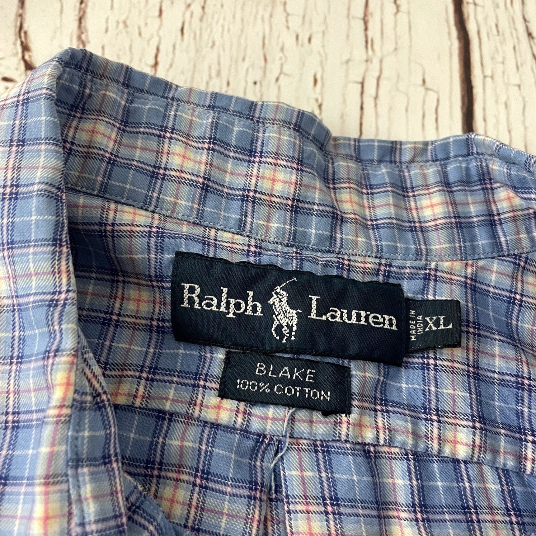 Polo Ralph Lauren Polo Ralph Lauren Blake Plaid Cotton Long Sleeve Button Shirt Men's XL Blue Size US XL / EU 56 / 4 - 2 Thumbnail