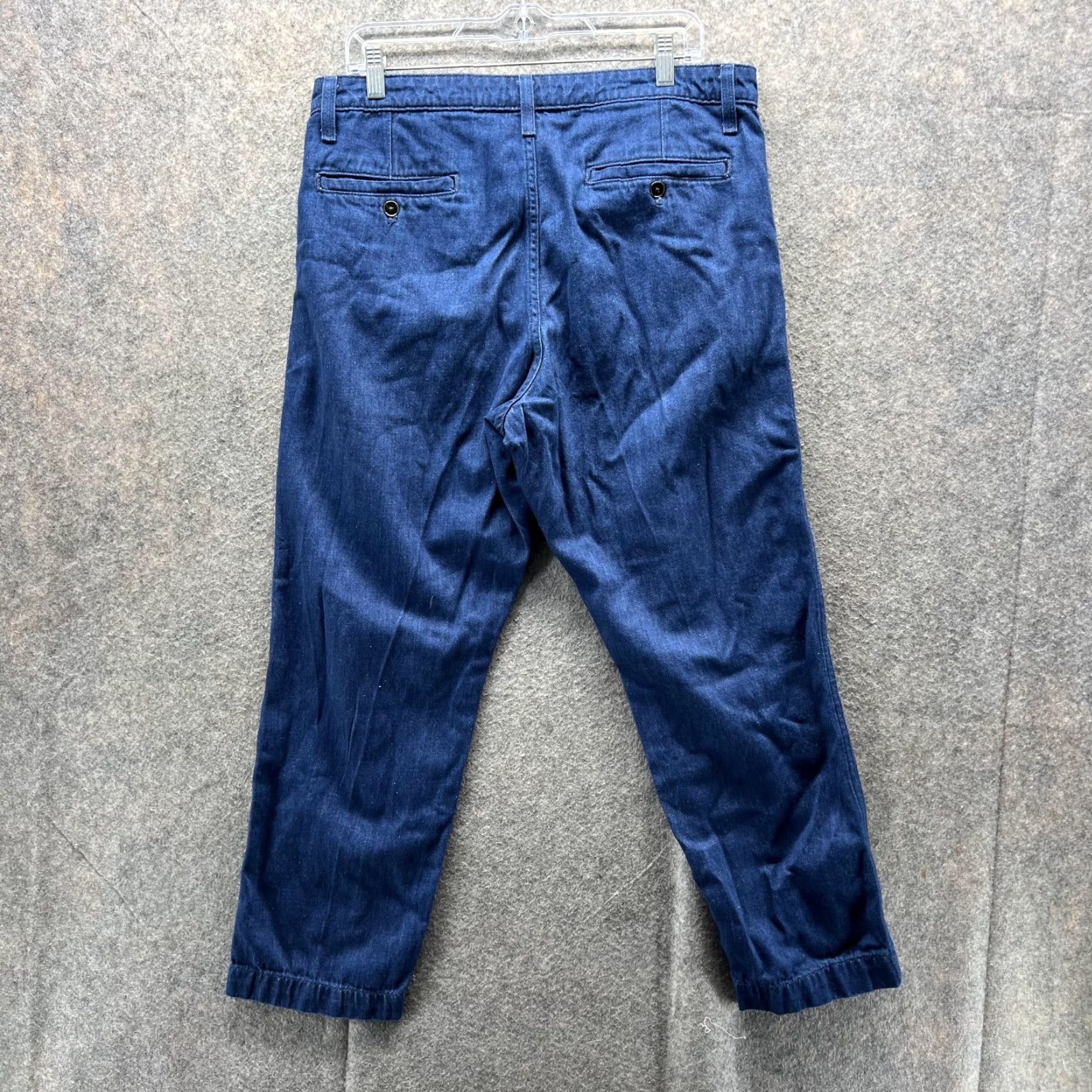 Bonobos Bonobos Pants Men 33x28 Blue Canvas Chino Flat Front Casual Cotton Trouser Vintage Size US 33 - 7 Thumbnail