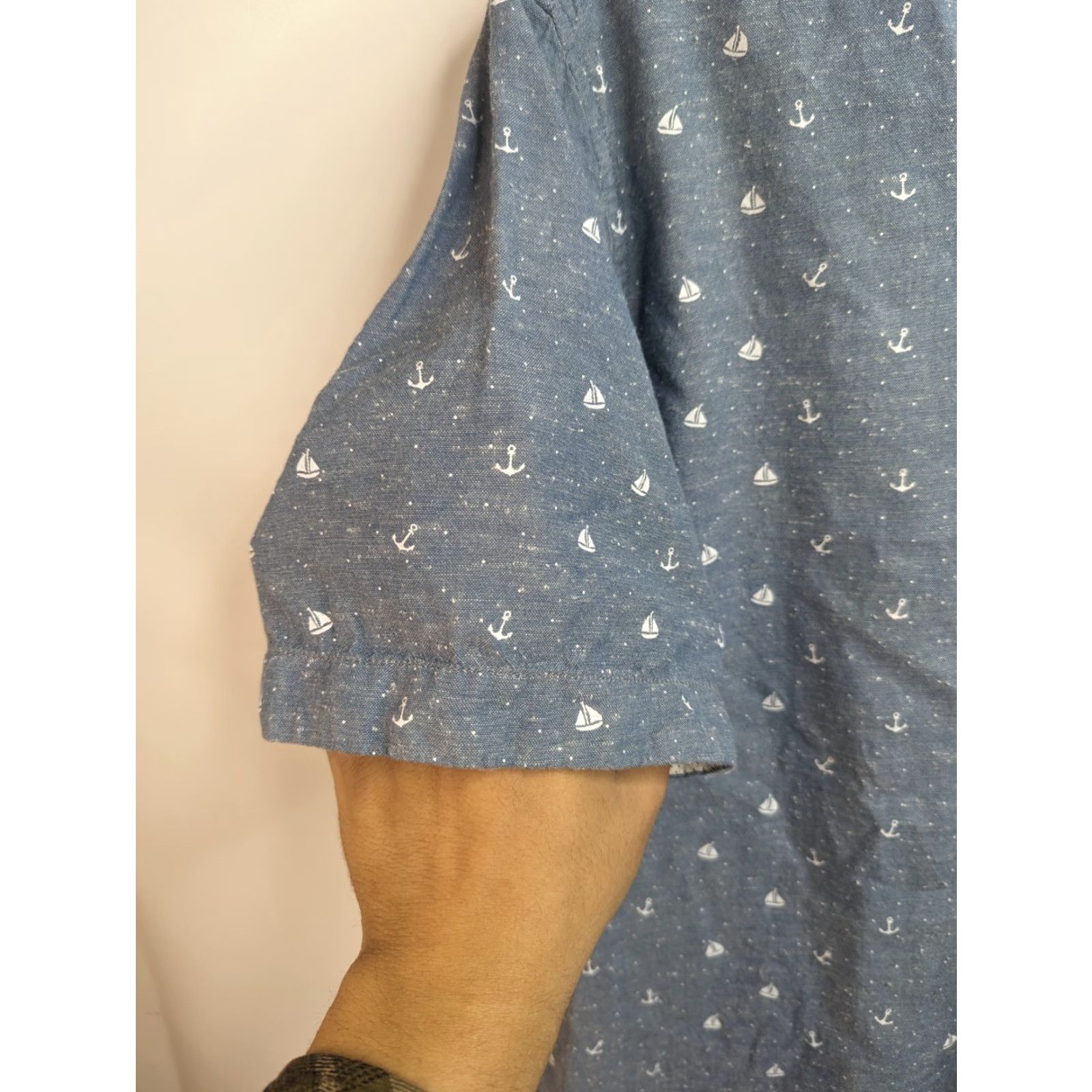 Vintage Cactus Shirt Slim Fit Men XL Short Sleeve Button Down Collared 100% Cotton Blue Logo Pockets Size US XL / EU 56 / 4 - 3 Thumbnail