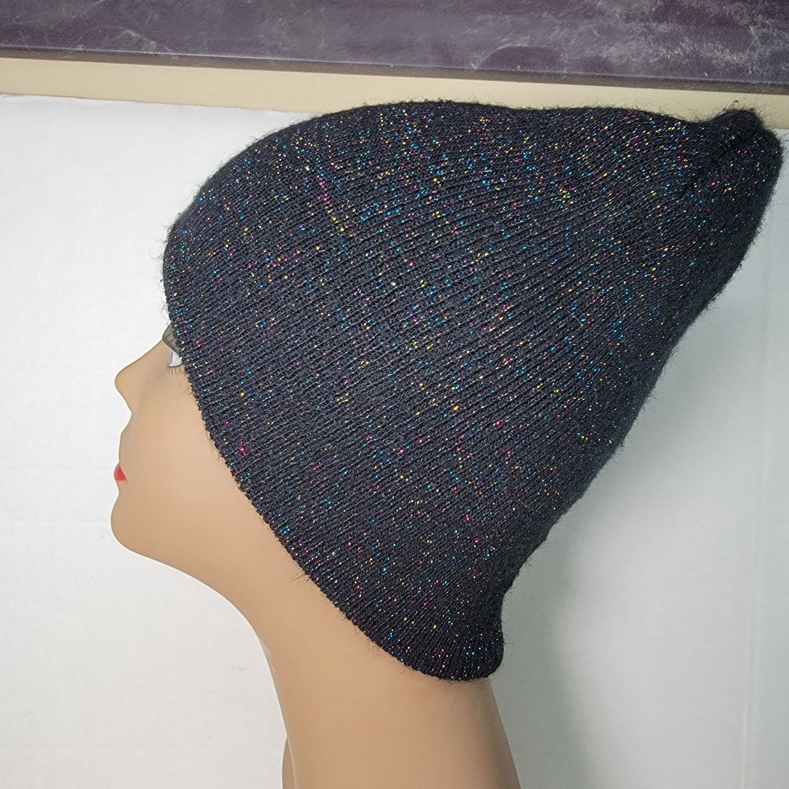 Other Made For Play Black Shimmer Unisex Knit Beanie - Size OS Size ONE SIZE - 5 Thumbnail