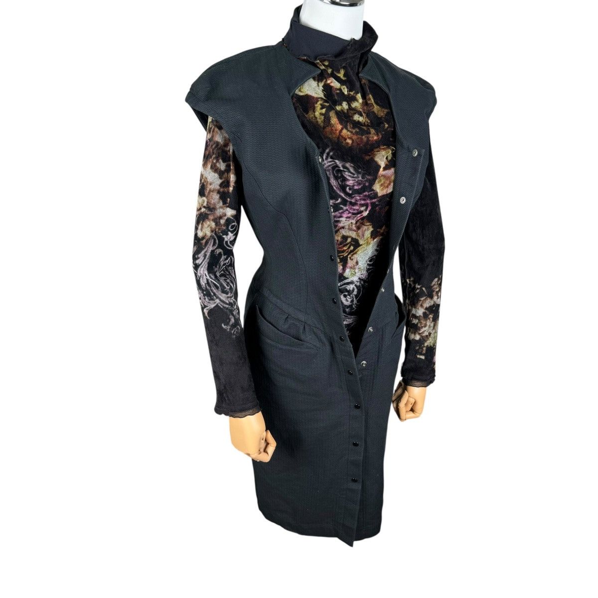 Thierry Mugler 🌟THIERRY MUGLER DRESS SNAP BUTTON SLEEVELESS Size S / US 4 / IT 40 - 4 Thumbnail