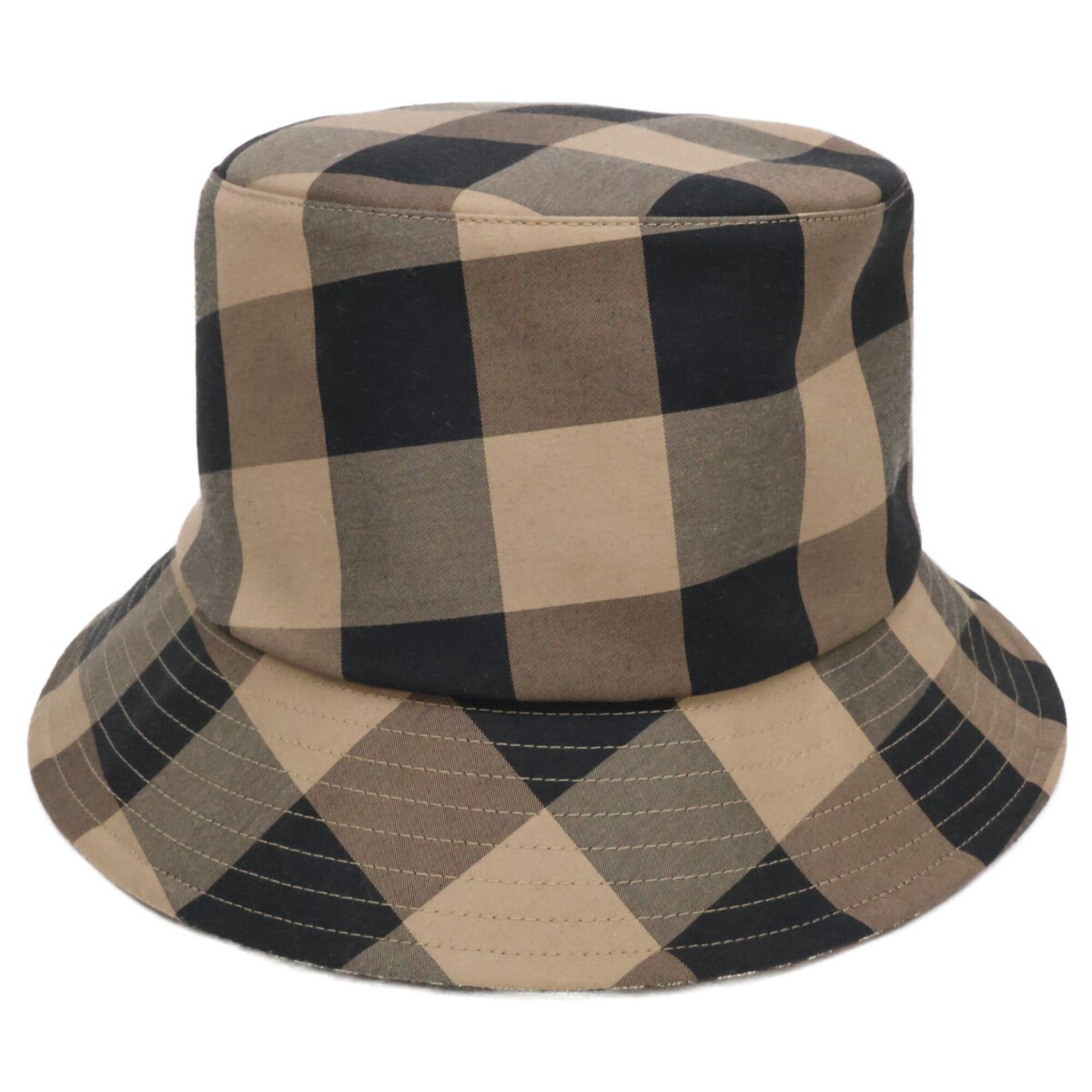 Dior Christian Dior 04CHE923I142 TEDDY-D Block Check Reversible Bob Hat, Size 58, Brown, Women's Size ONE SIZE - 1 Thumbnail